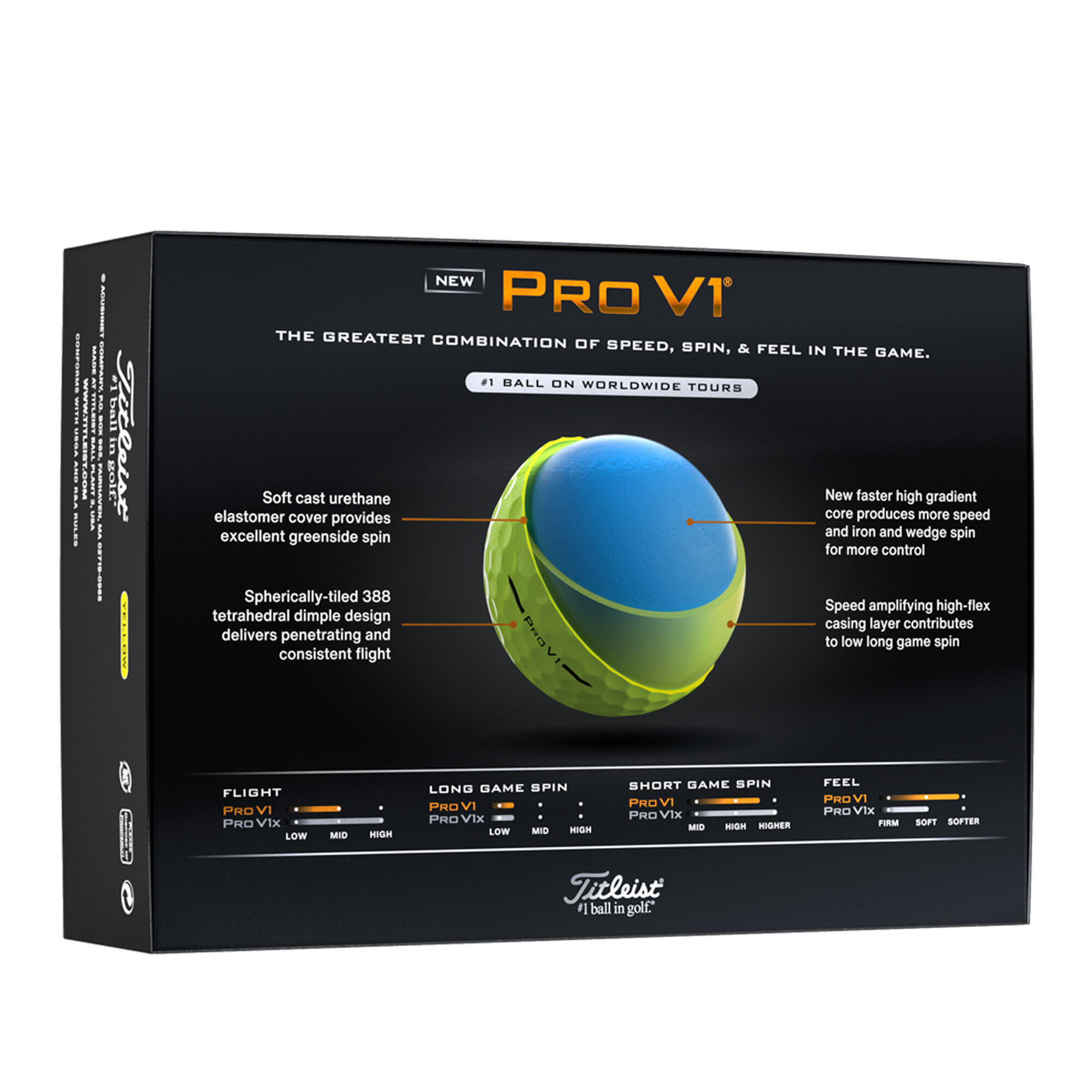 Golfballen Pro V1 12 stuks geel 5/5