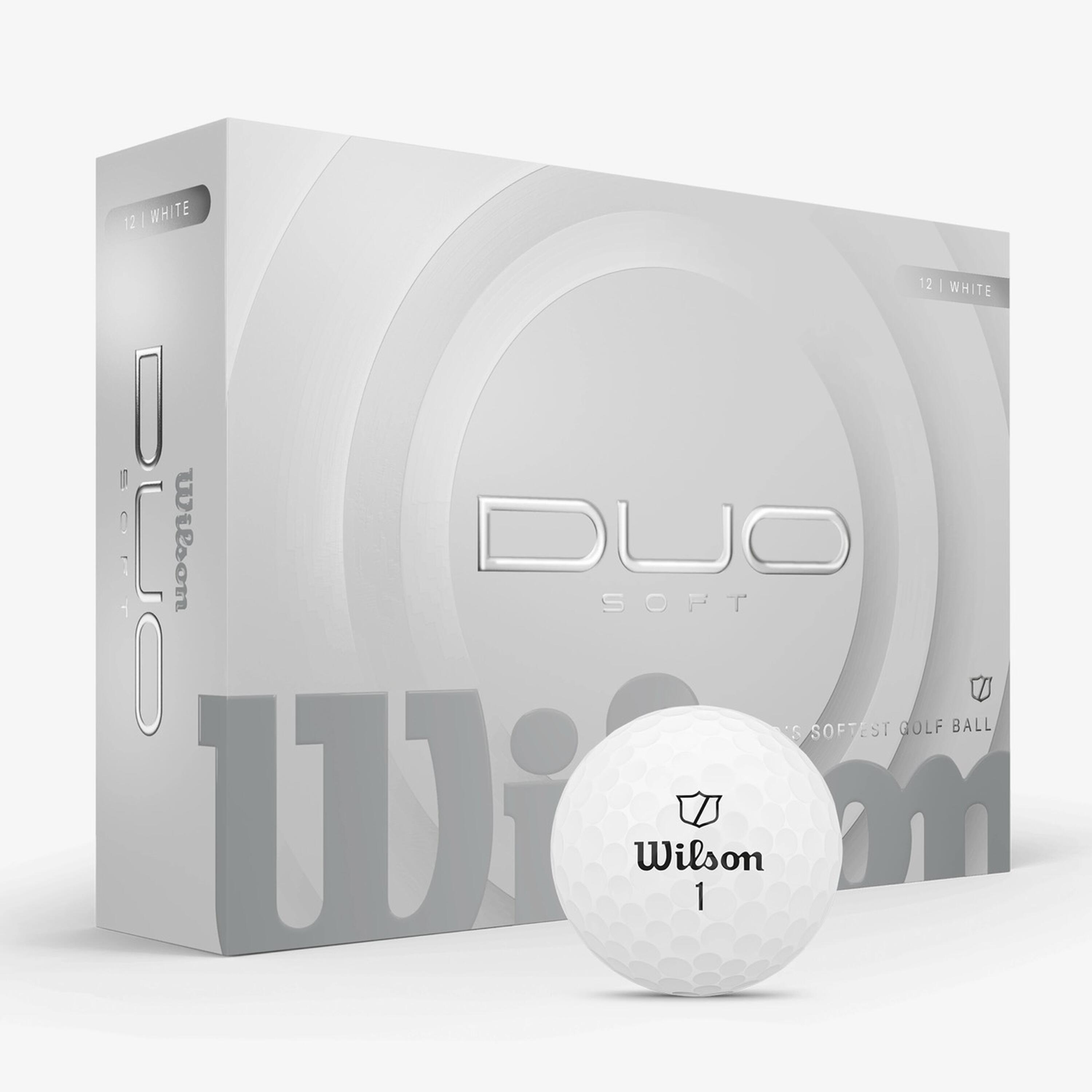 WILSON Bolas de golf x12, Wilson Duo soft blanco