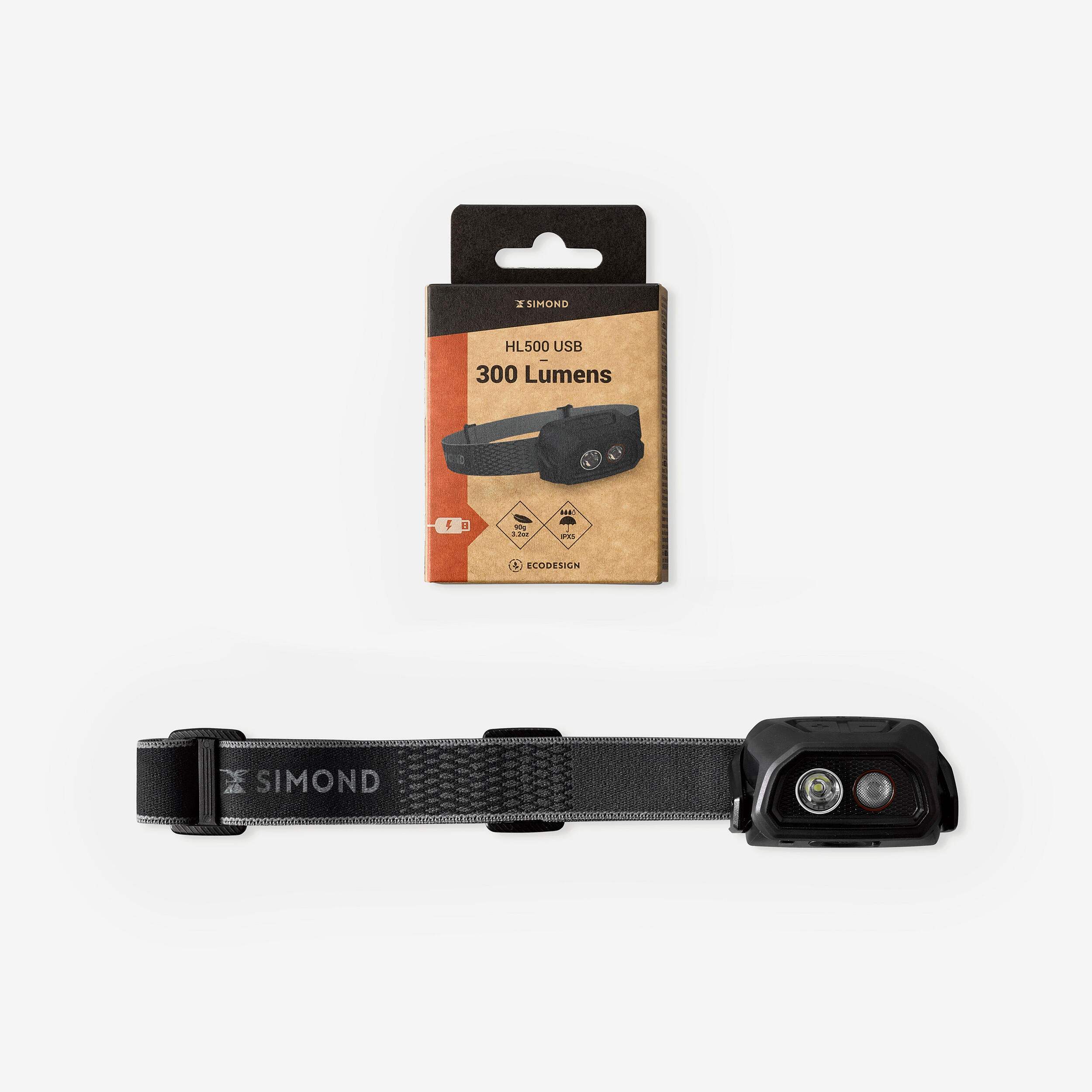 Lampe frontale rechargeable 300 lumens – HL 500 - SIMOND