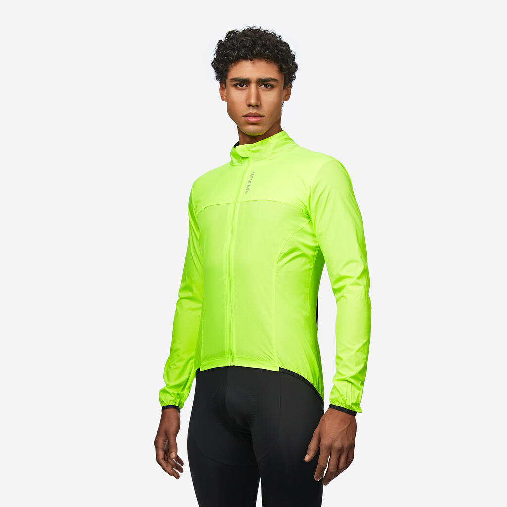 Men's Long-Sleeved Ultra-Light Road Cycling Windbreaker Racer - Yellow