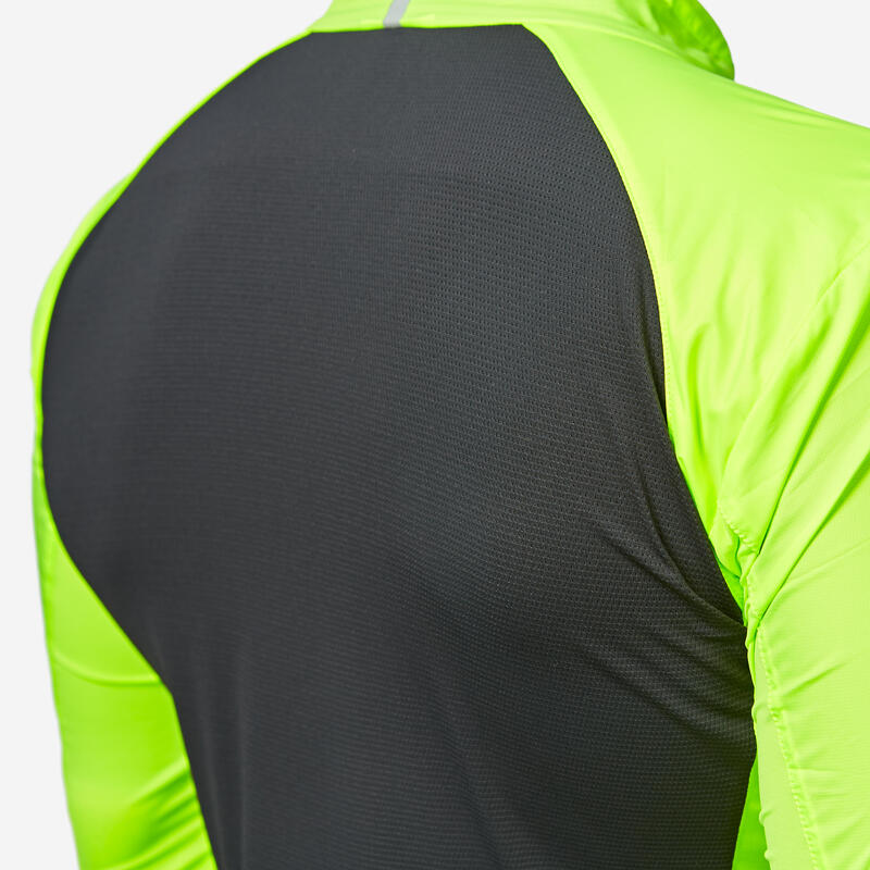 Jachetă ciclism pe șosea Ultralight Galben Bărbați 