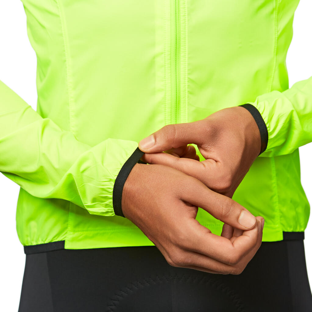 Men's Long-Sleeved Ultra-Light Road Cycling Windbreaker Racer - Yellow