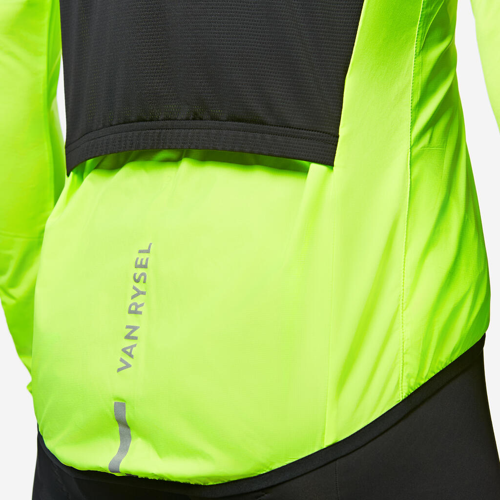 Men's Long-Sleeved Ultra-Light Road Cycling Windbreaker Racer - Yellow