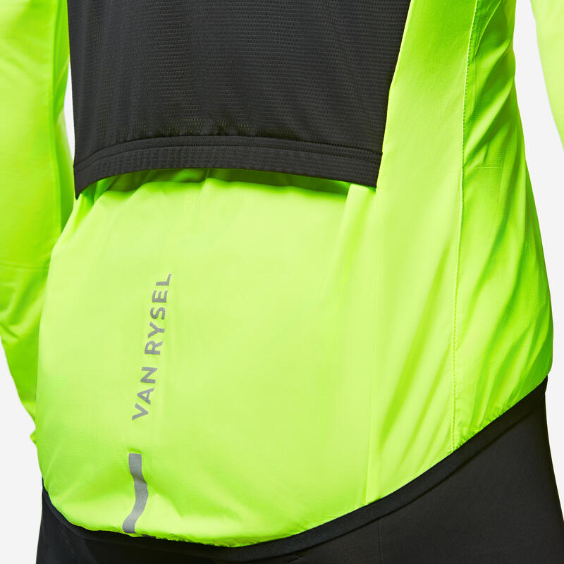Jachetă ciclism pe șosea Ultralight Galben Bărbați 