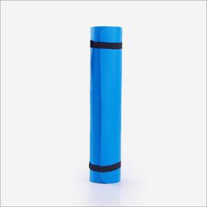 Yoga Mat, 4 mm thick, 172 x 58 cm, Foam - Blue, Lightweight, For Soft Yoga