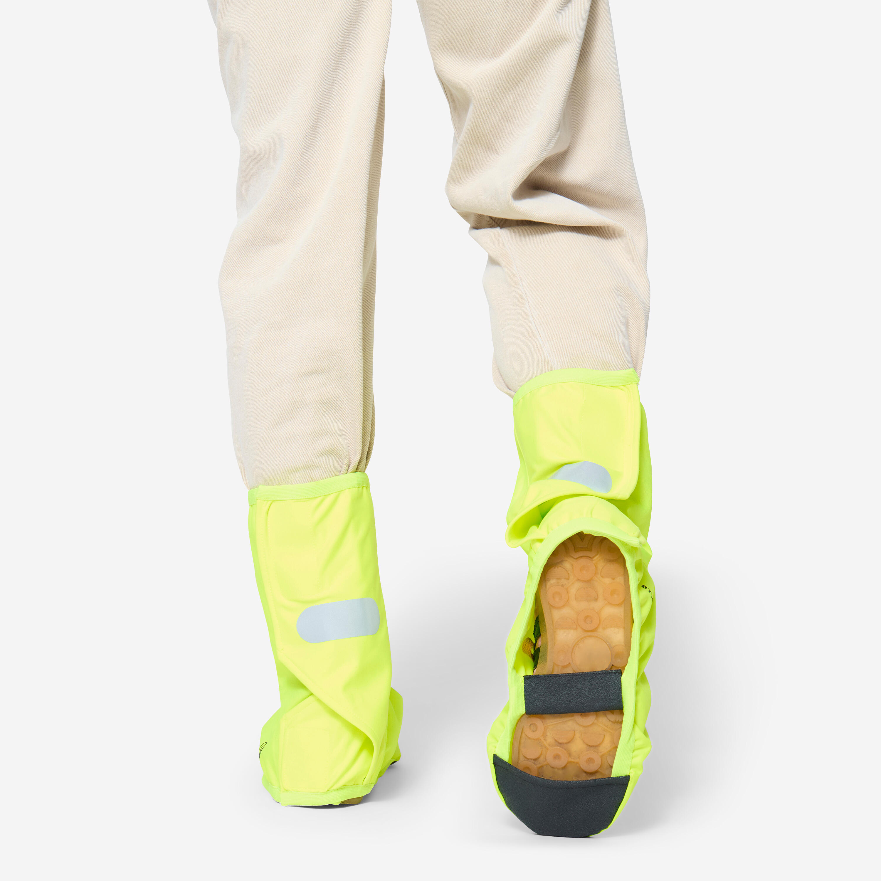CAPAS DE CALÇADO IMPERMEÁVEIS DE CICLISMO DE CIDADE 920 AMARELO FLUORESCENTE 2/3