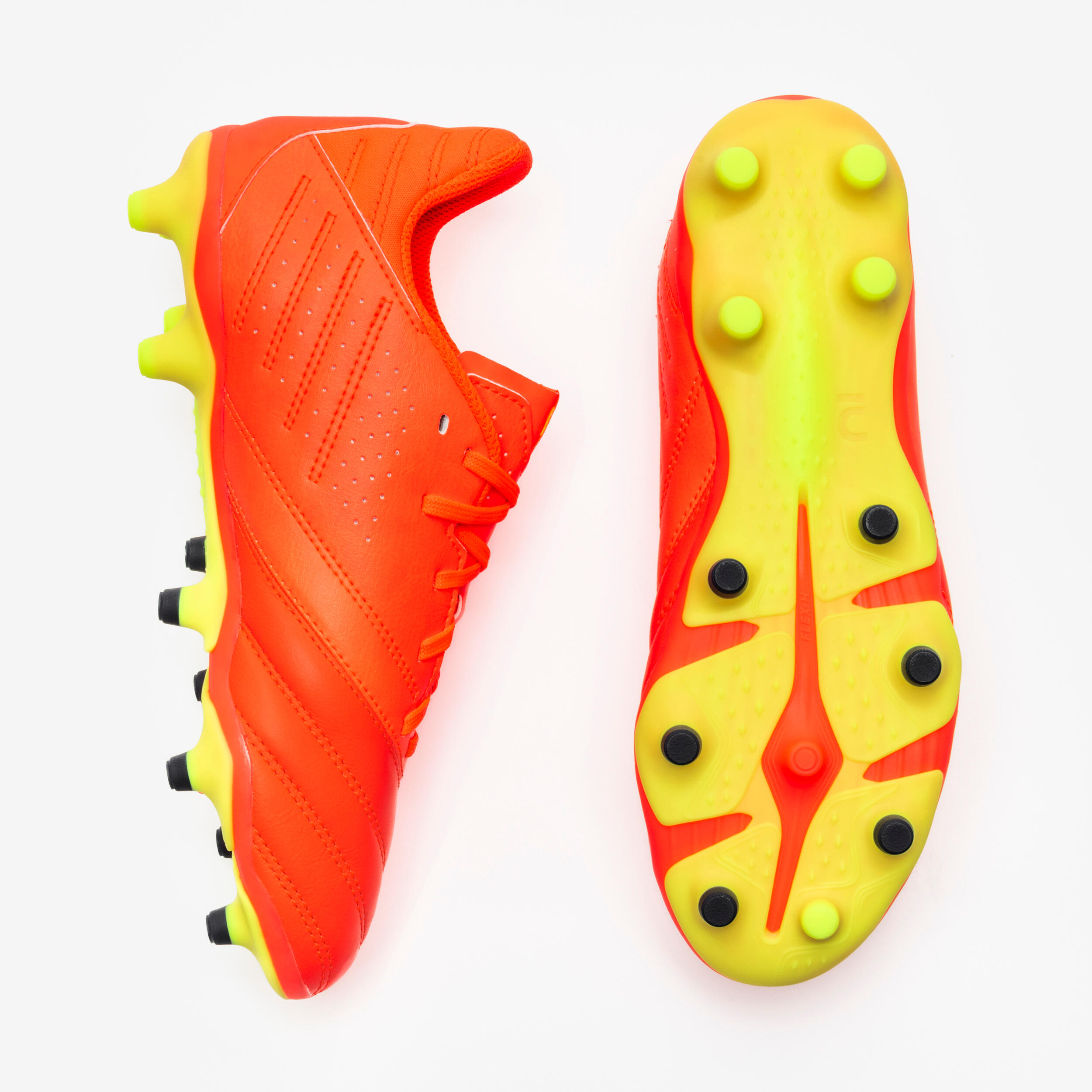 Chaussures de soccer en cuir à lacets enfant, Viralto II FG 8/10