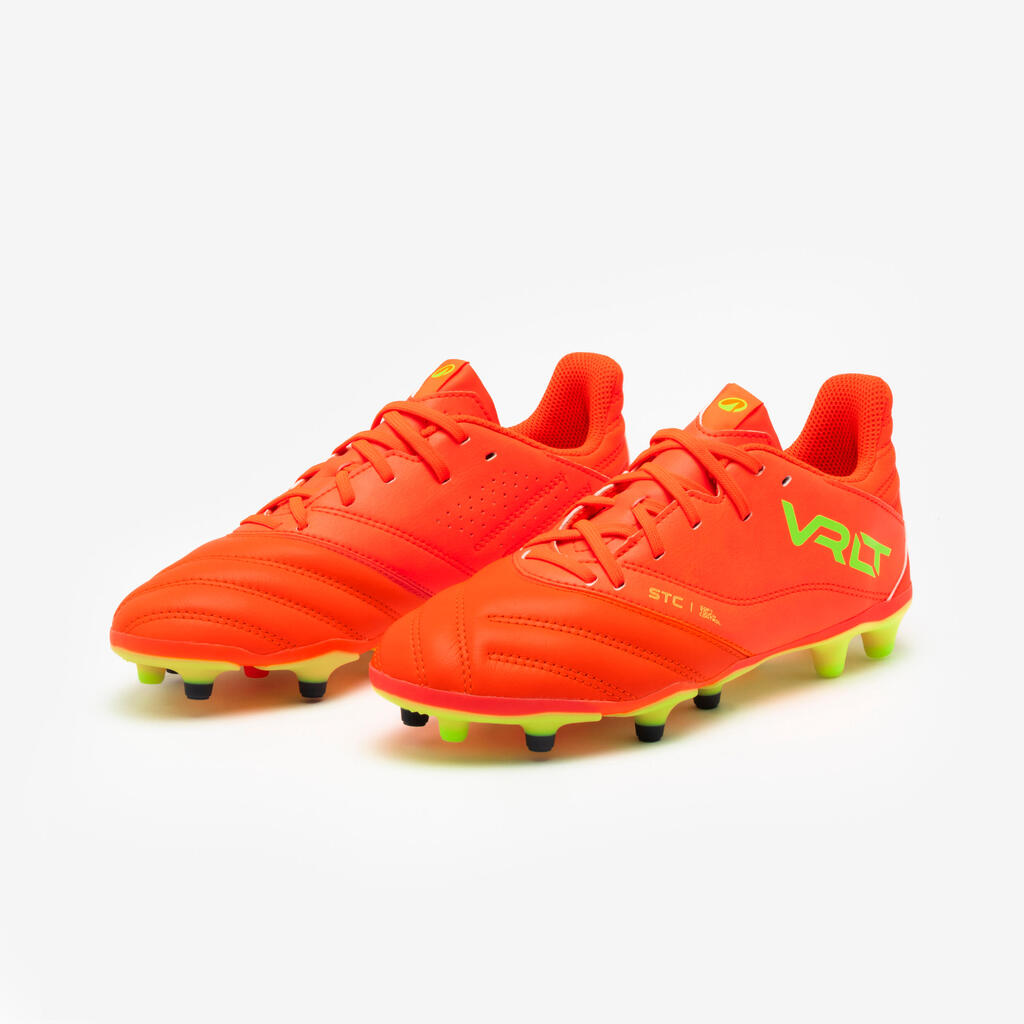 Kinder Fußball Nockenschuhe FG Leder ‒ Viralto II Acid rot 