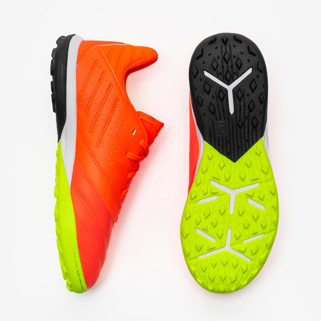 CHAUSSURES DE CHAUSSURES DE FOOTBALL VIRALTO II CUIR TF ORANGE ENFANT