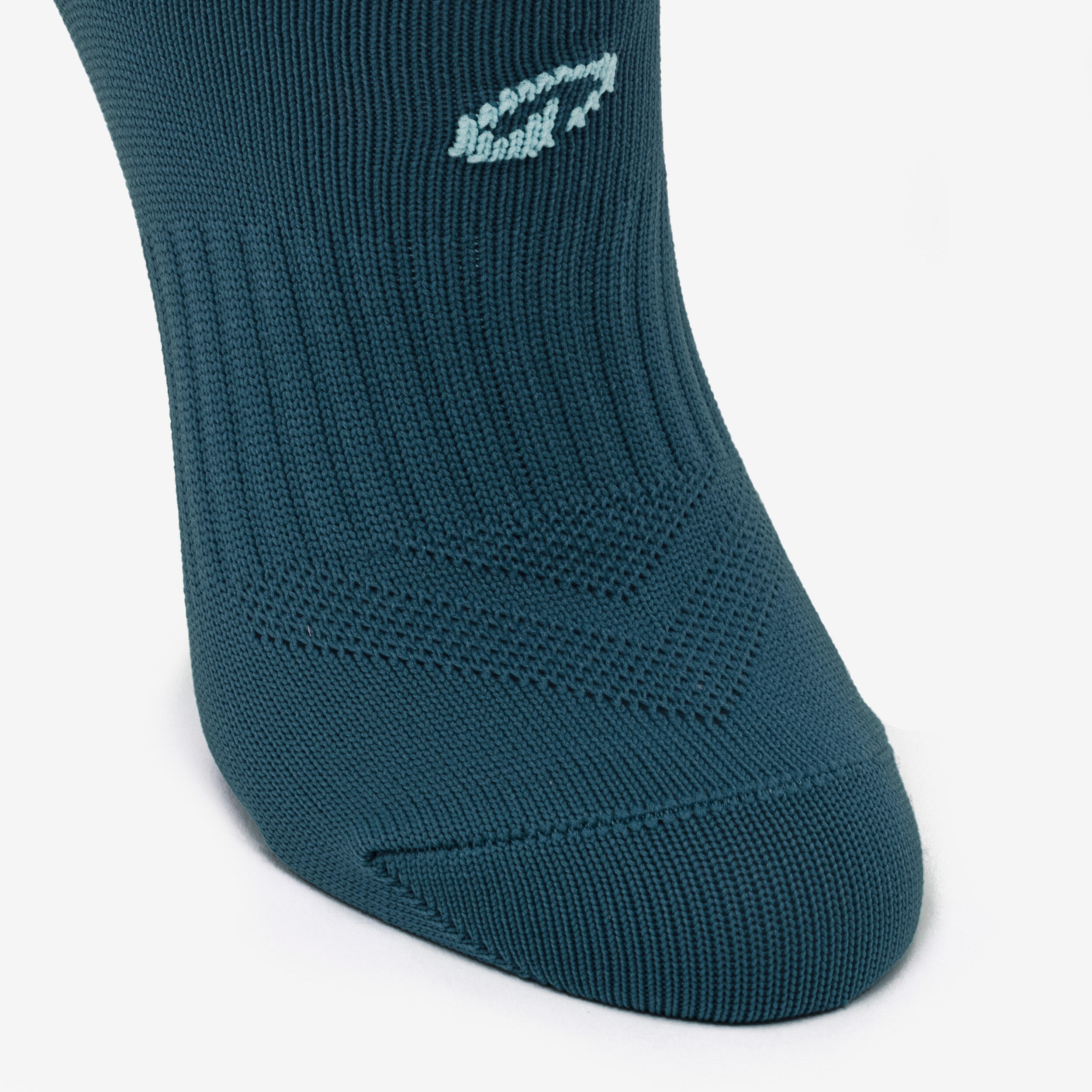 Chaussettes de football Viralto pour fille rayées bleues 3/4