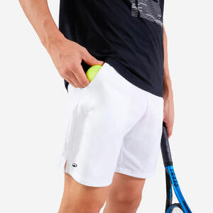 Pantalón corto de tenis hombre Artengo DRY TSH 500 blanco