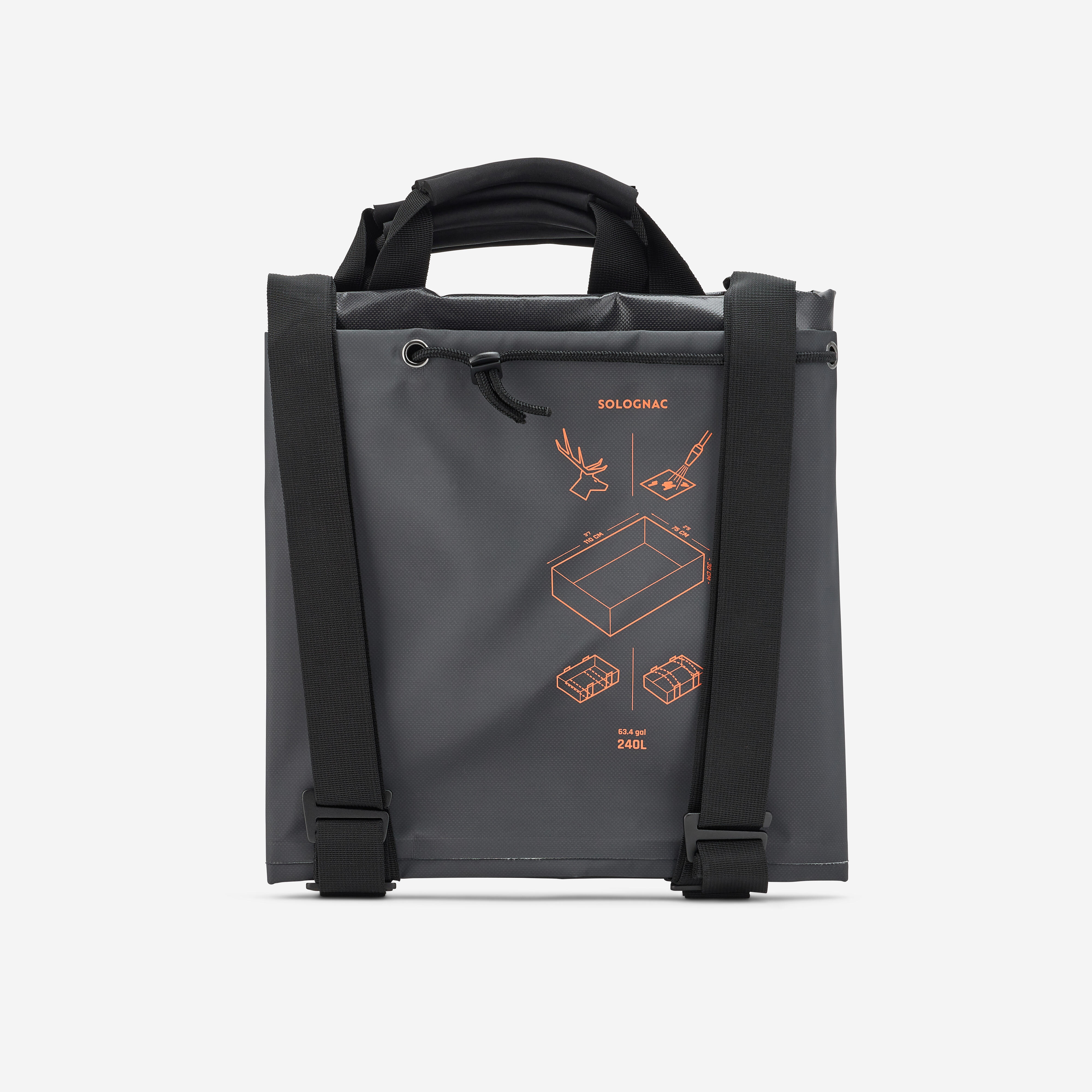 Flexible Watertight Game Carrier 240 L - SOLOGNAC