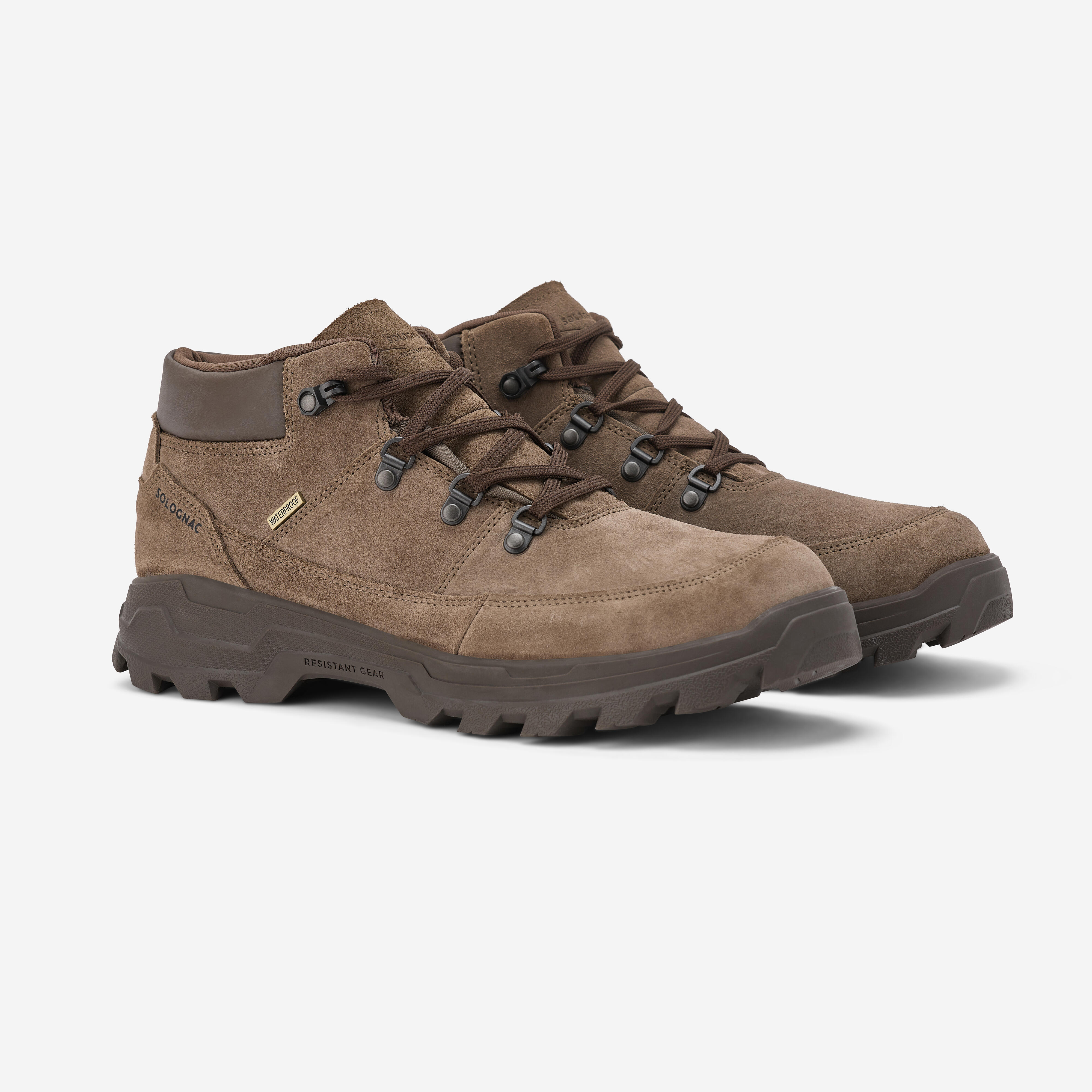 Chaussures de chasse imperméables - Crosshunt 110 Héritage marron - SOLOGNAC