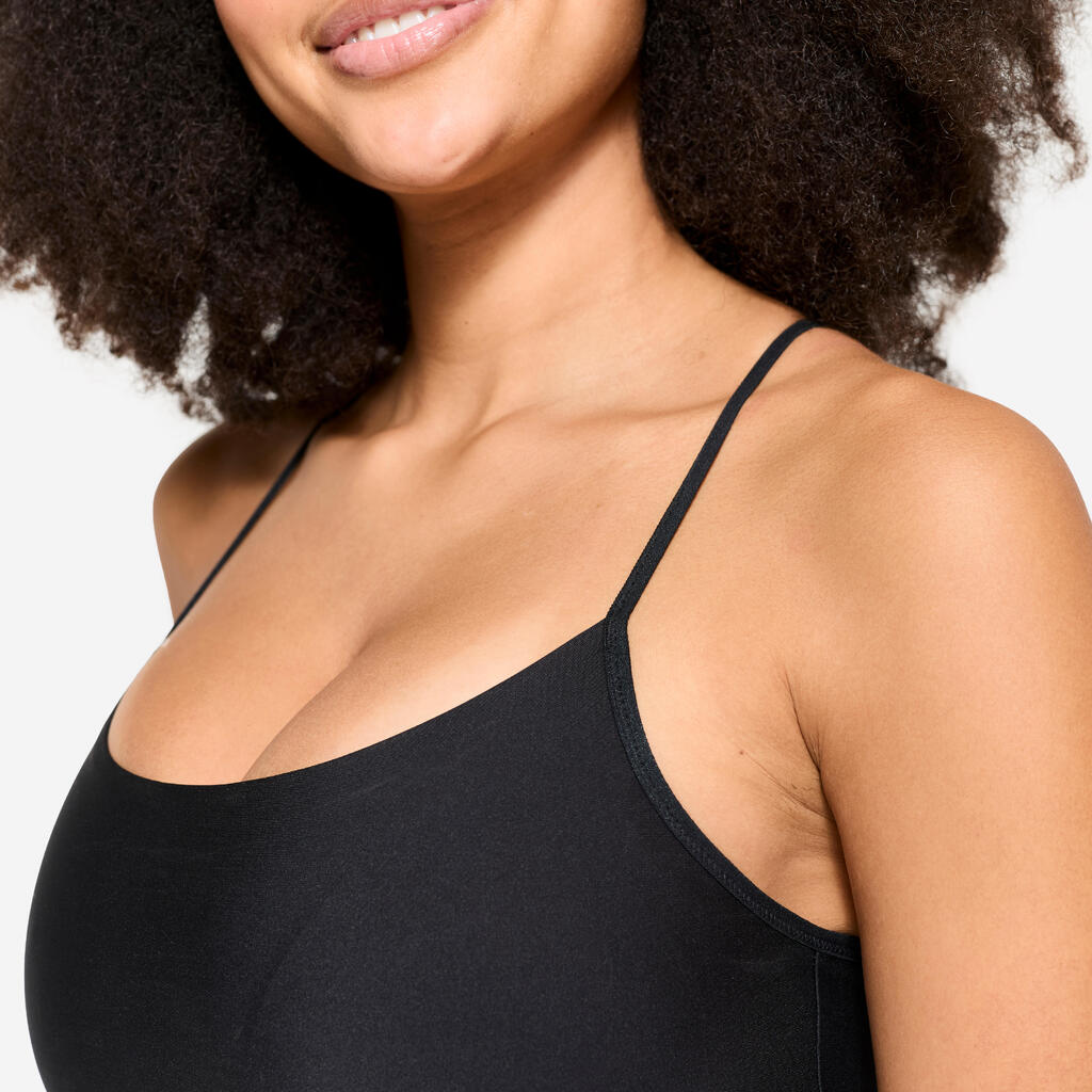 Women's Light Support Sports Bra with Thin Crossover Straps - Purple