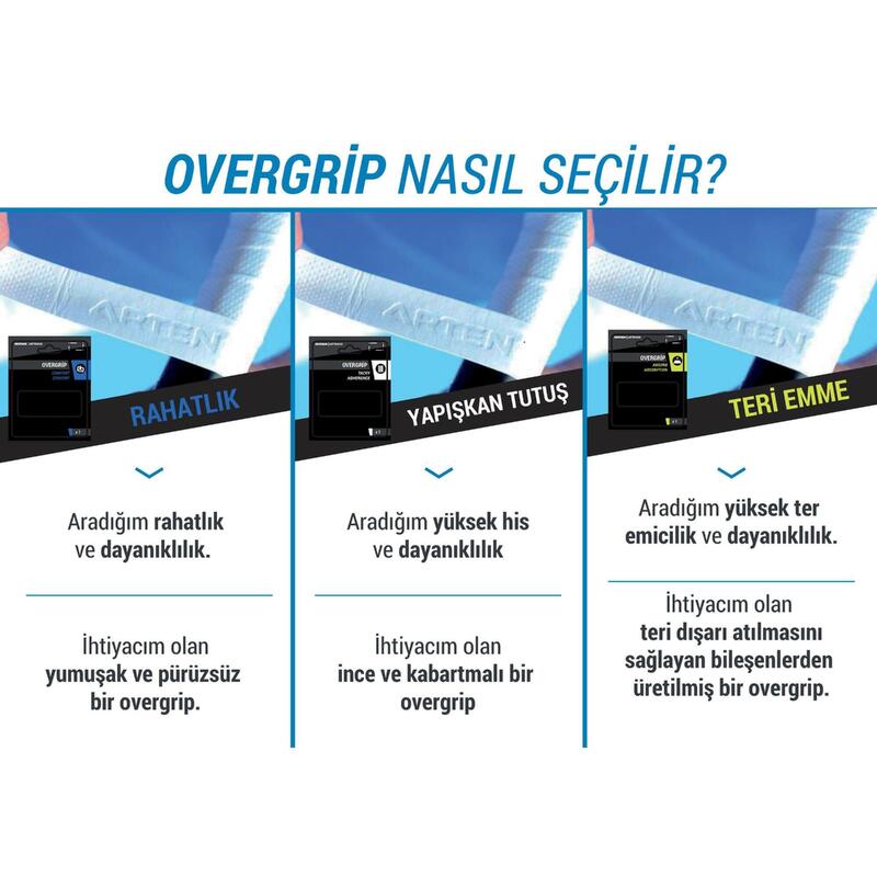 Tenis Overgrip - 3 Adet - Renkli - Comfort