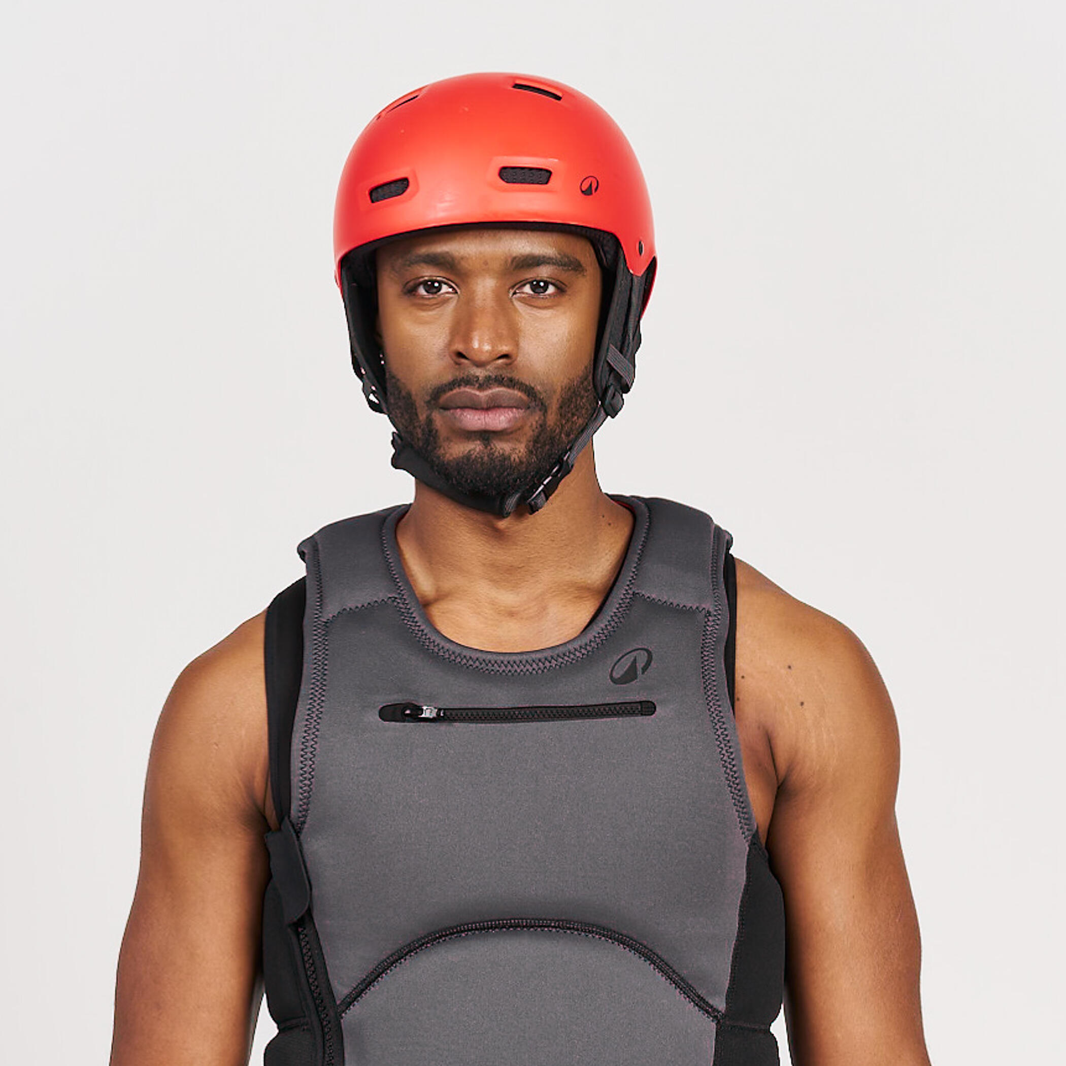 Capacete desportos aquáticos, kitesurf, wingfoil, wakeboard Adulto 100 vermelho 16/50