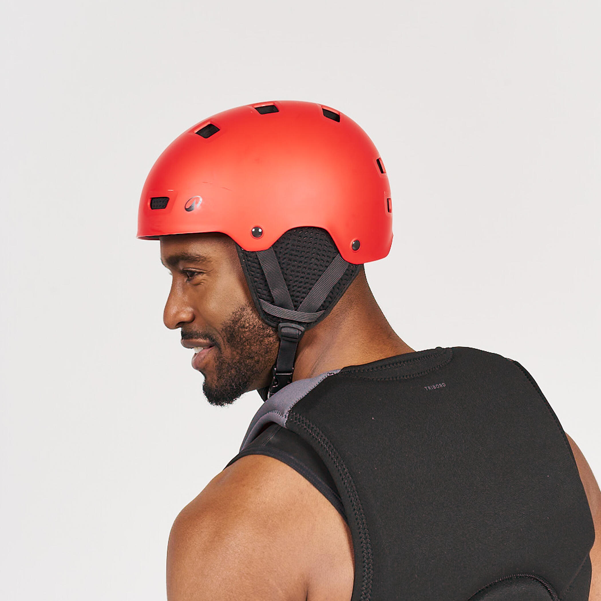 Capacete desportos aquáticos, kitesurf, wingfoil, wakeboard Adulto 100 vermelho 15/50