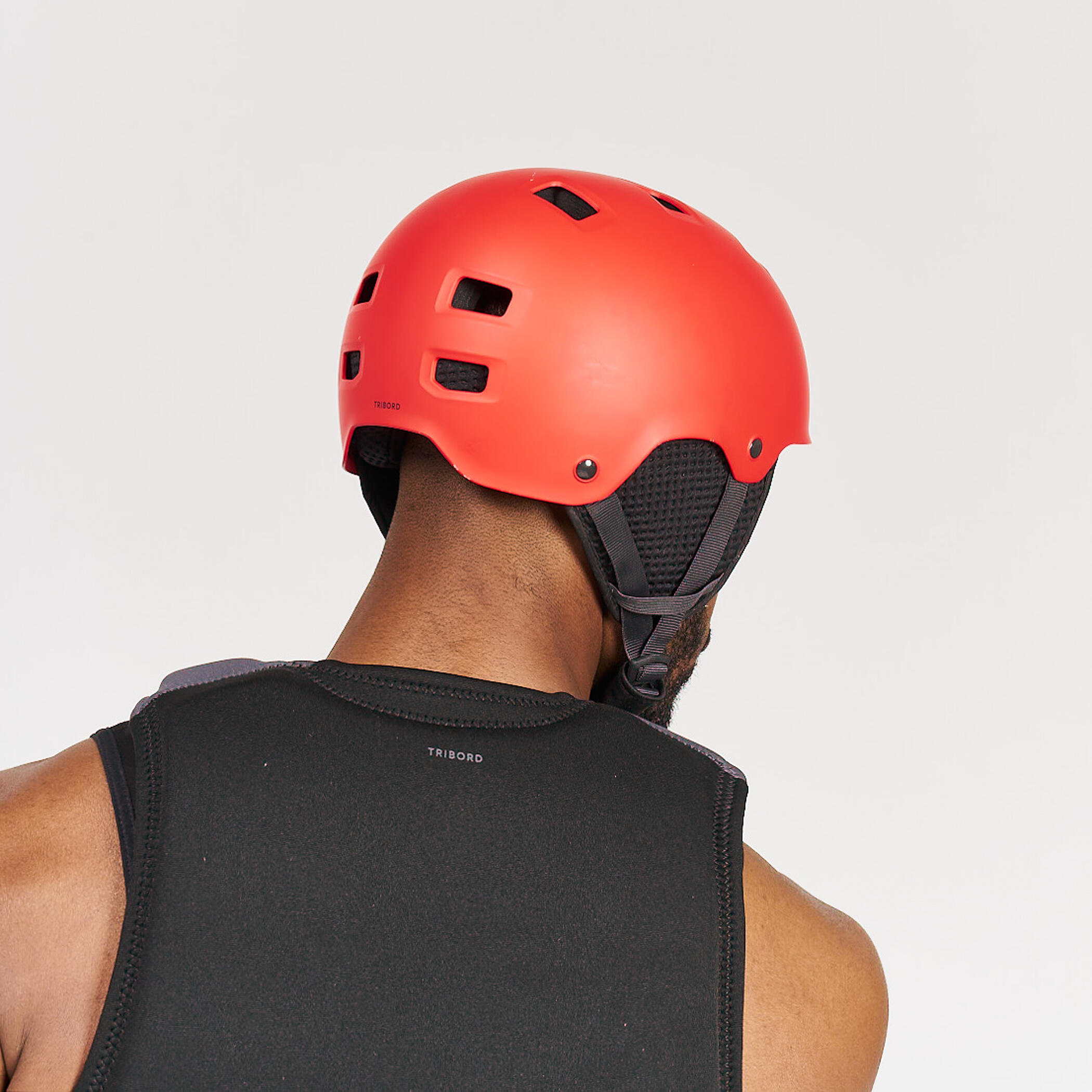 Capacete desportos aquáticos, kitesurf, wingfoil, wakeboard Adulto 100 vermelho 14/50