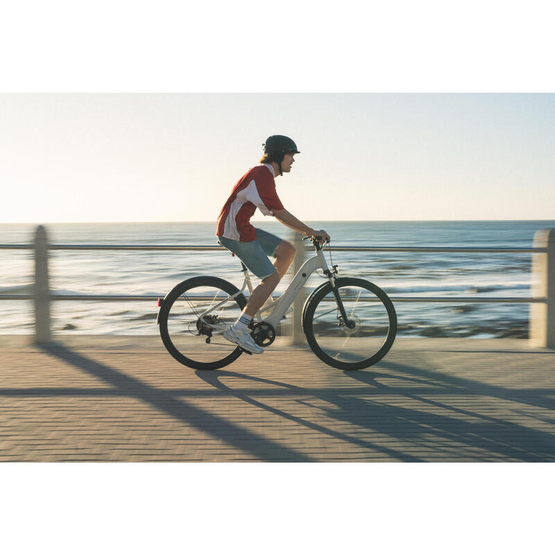 Vélo tout chemin électrique cadre bas, e-actv 100 gris perle