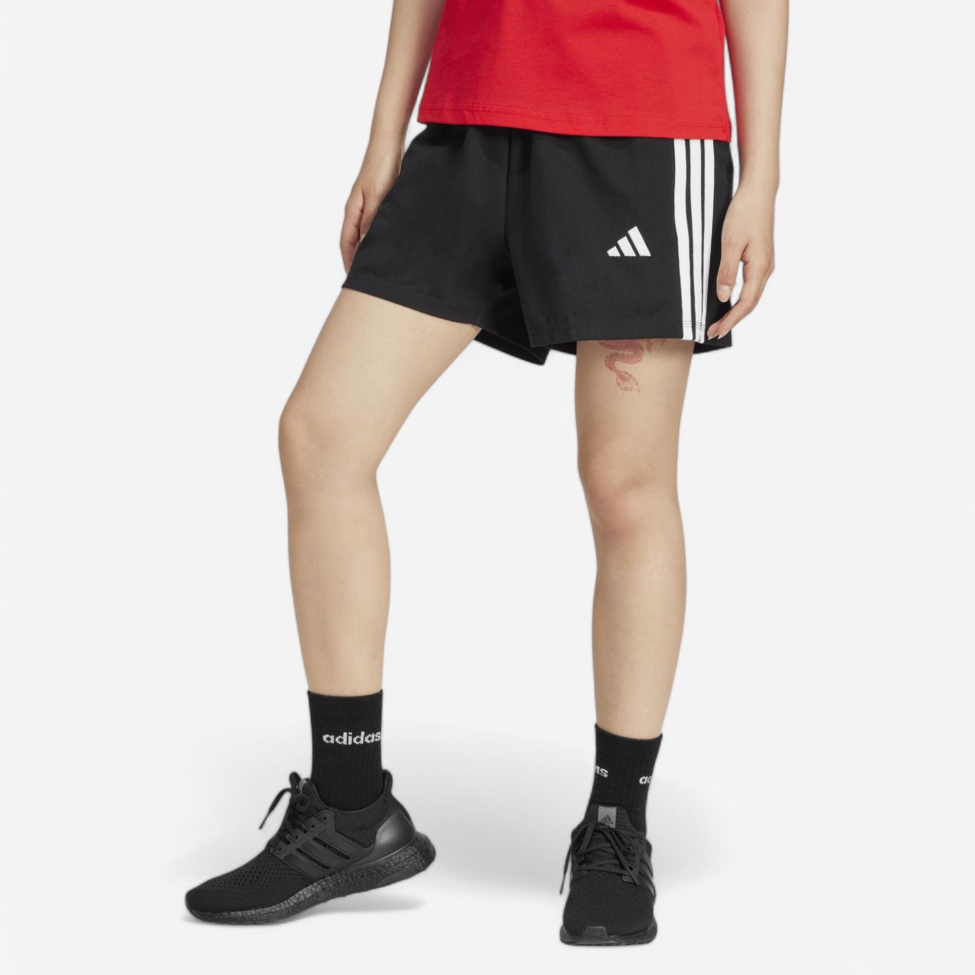 ADIDAS Pantaloncini ADIDAS donna palestra regular fit cotone neri