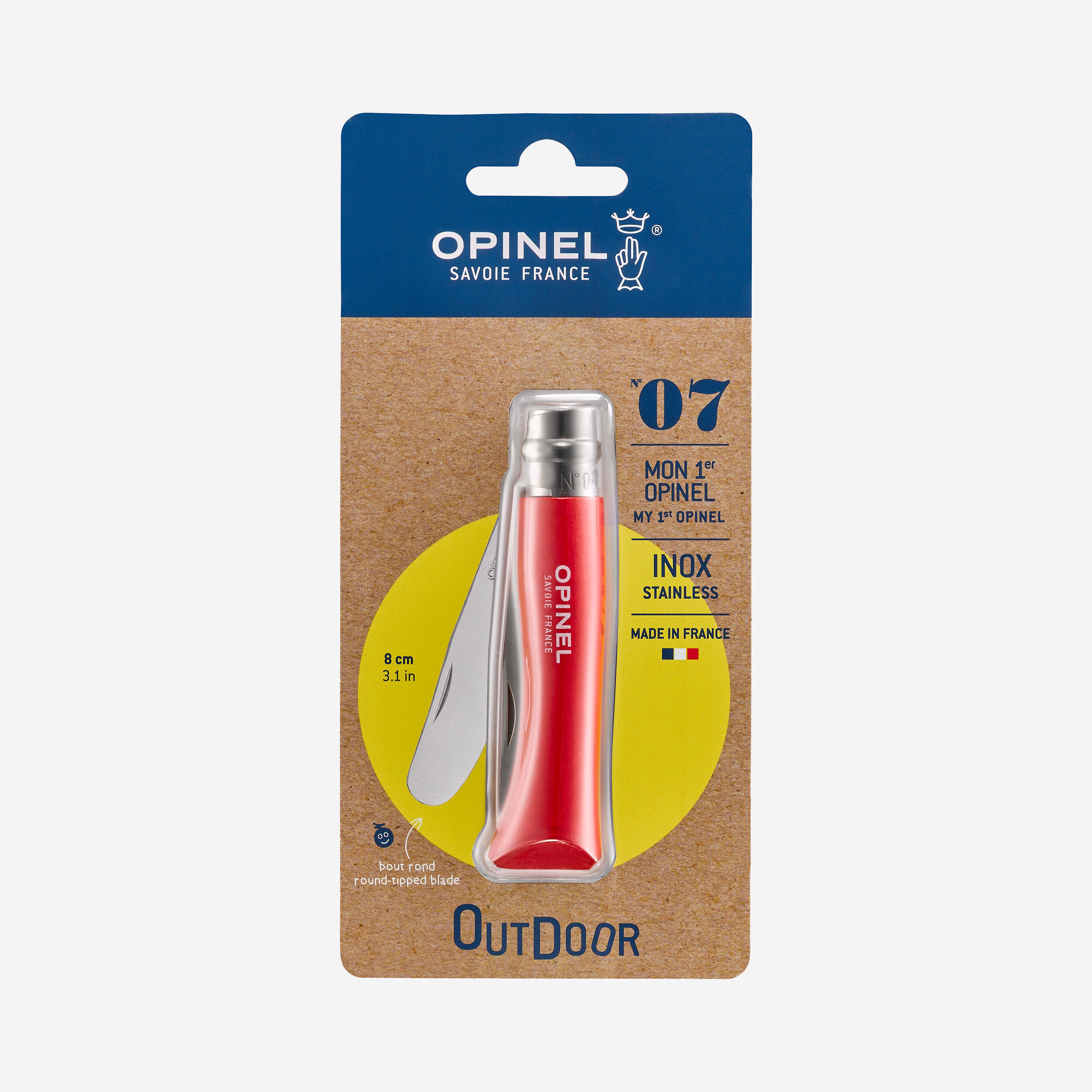 OPINEL Taschenmesser Kinder abgerundete Spitze Outdoor – Nr. 8 rot | 03123840032318 OPINEL Taschenmesser Kinder abgerundete Spitze Outdoor – Nr. 8 rot | 03123840032318