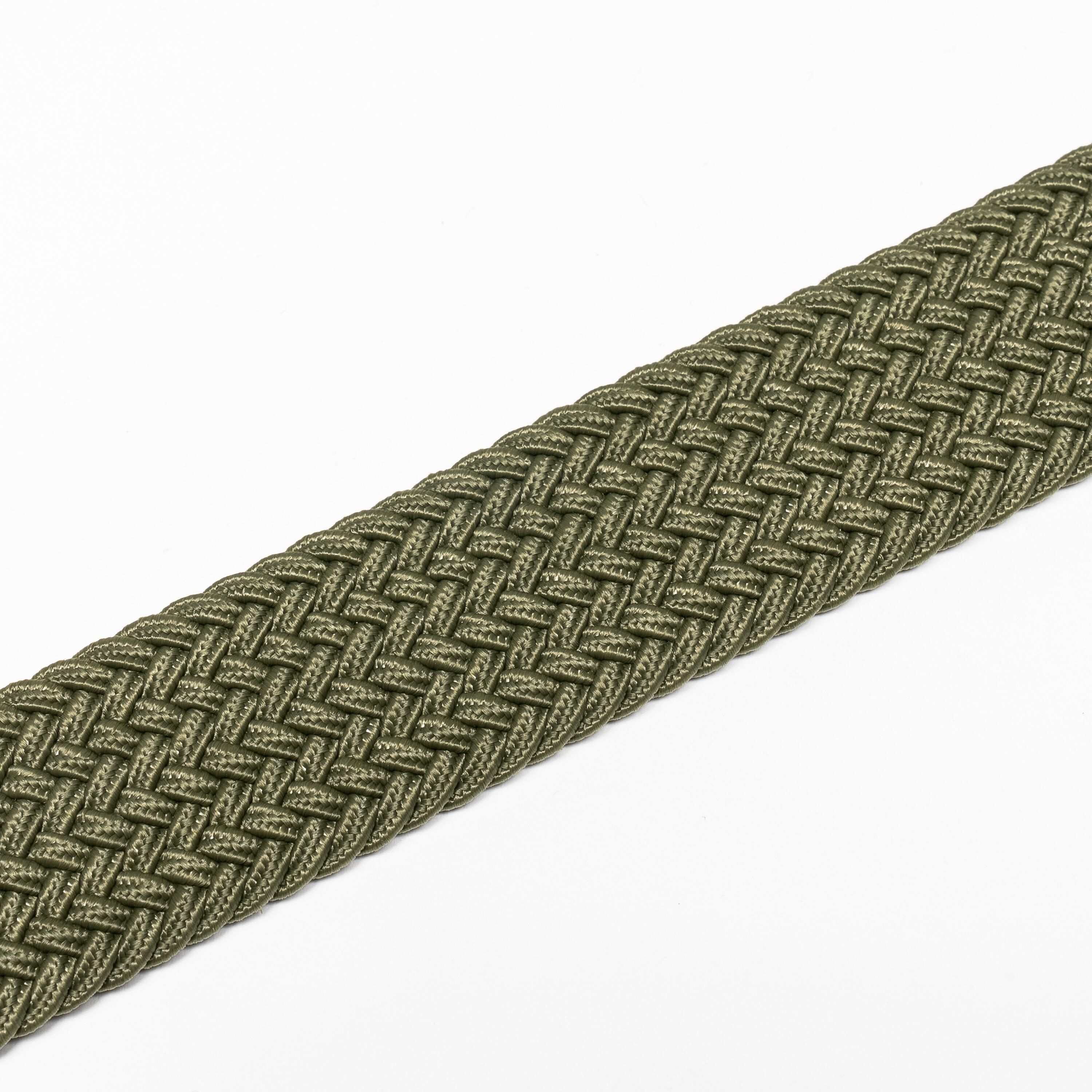 Elastic & stretchy braided Golf belt, khaki green 2/3