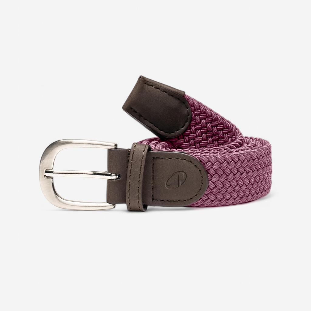 Elastic & stretchy braided Golf belt, dark pink