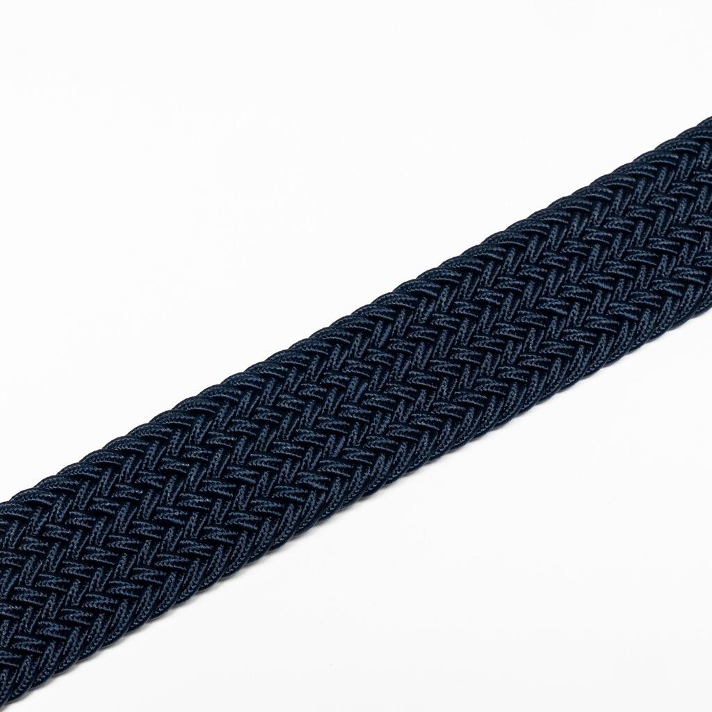 Elastic & stretchy braided Golf belt, navy blue and green