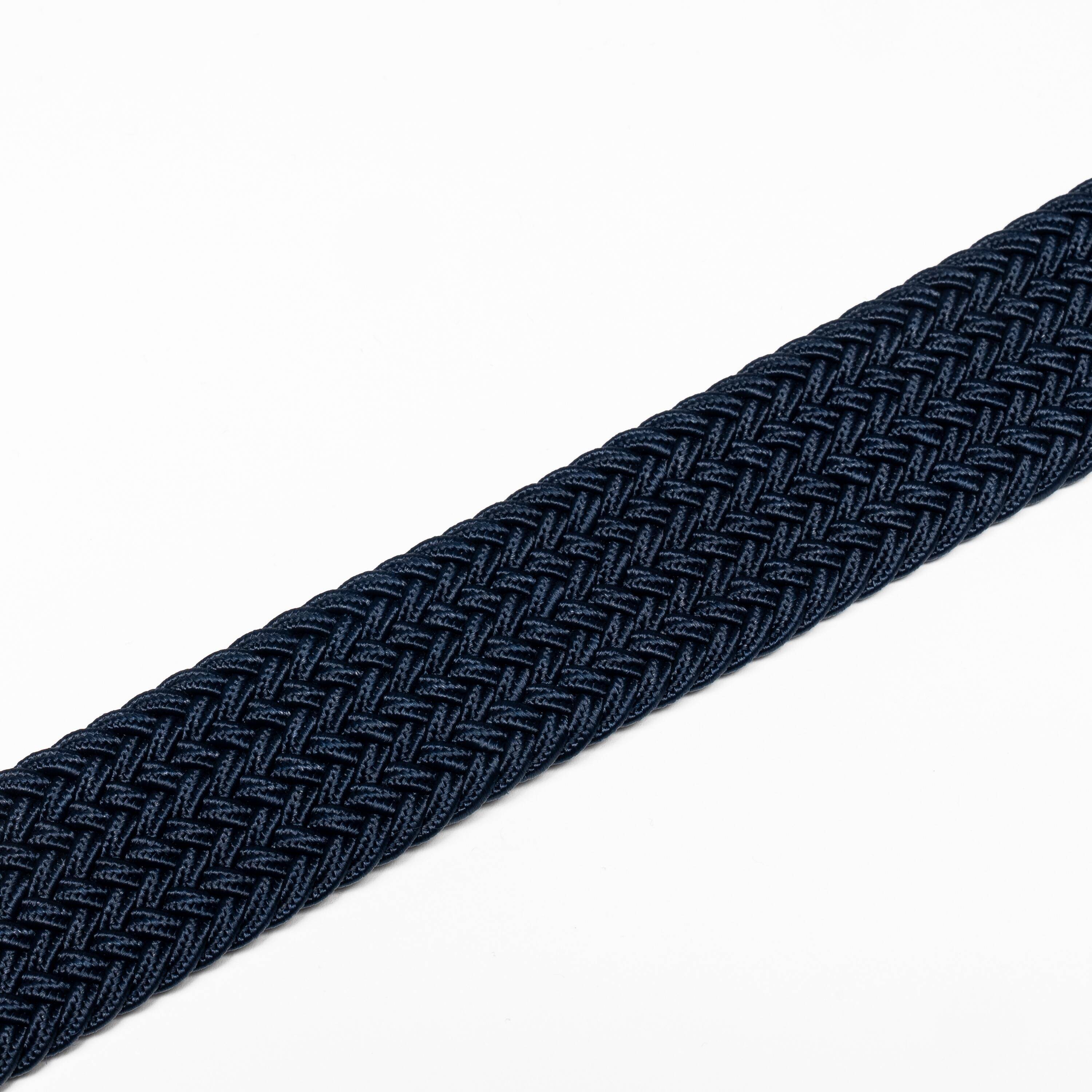 Elastic & stretchy braided Golf belt, Navy Blue -  2