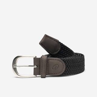 Elastic & stretchy braided golf belt, black