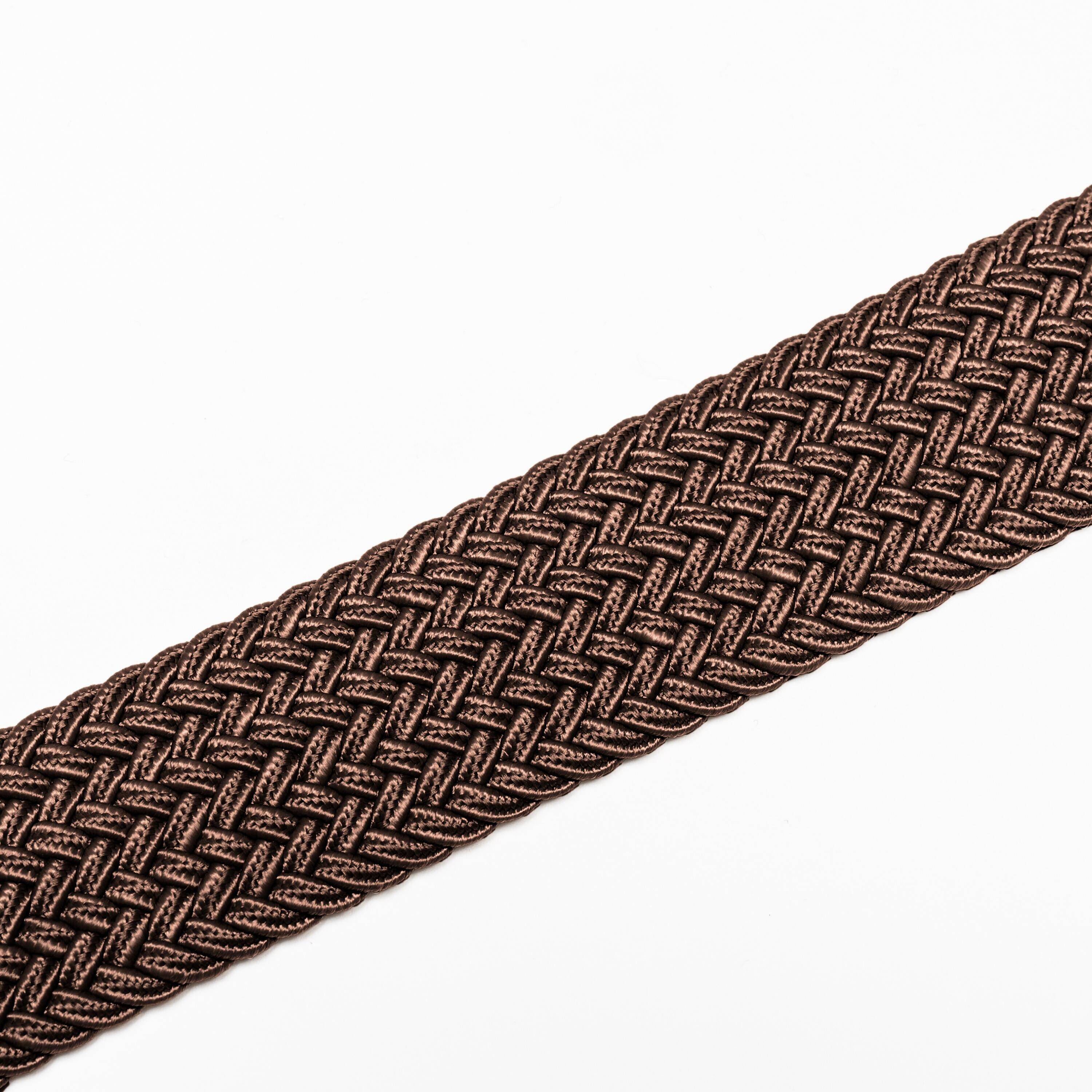 Elastic & stretchy braided golf belt, brown -  2