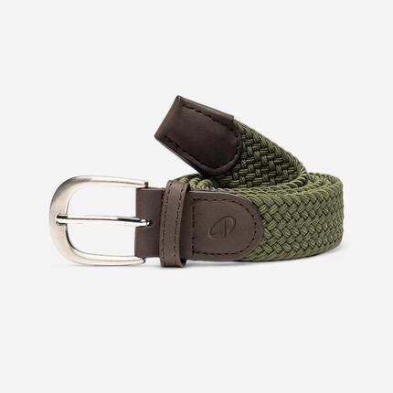 Ceinture golf tressée élastique & extensible, marron