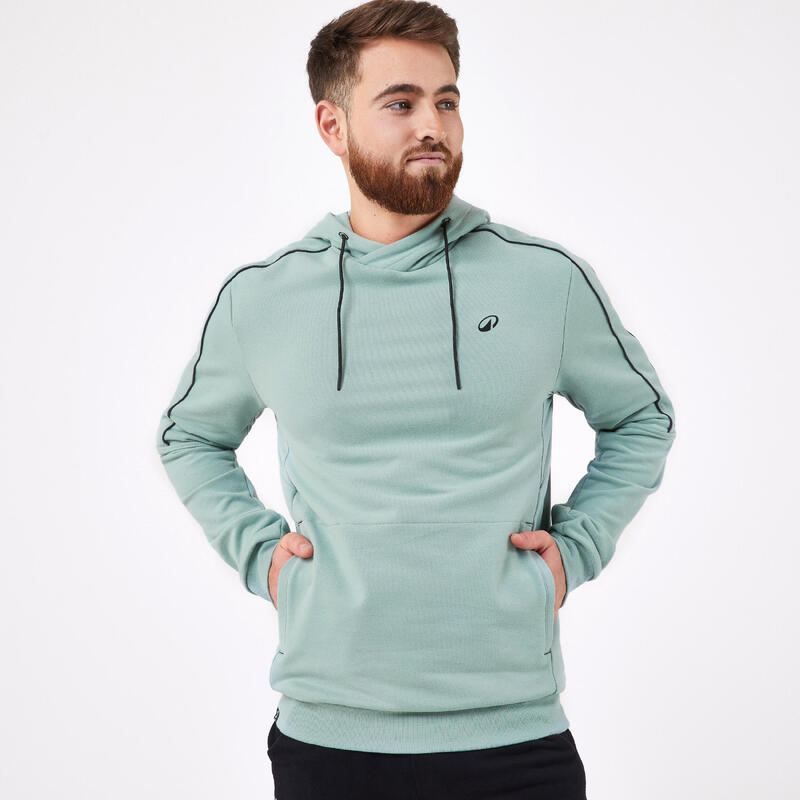 Erkek Kapüşonlu Tenis Sweatshirtü - Açık Yeşil - Soft