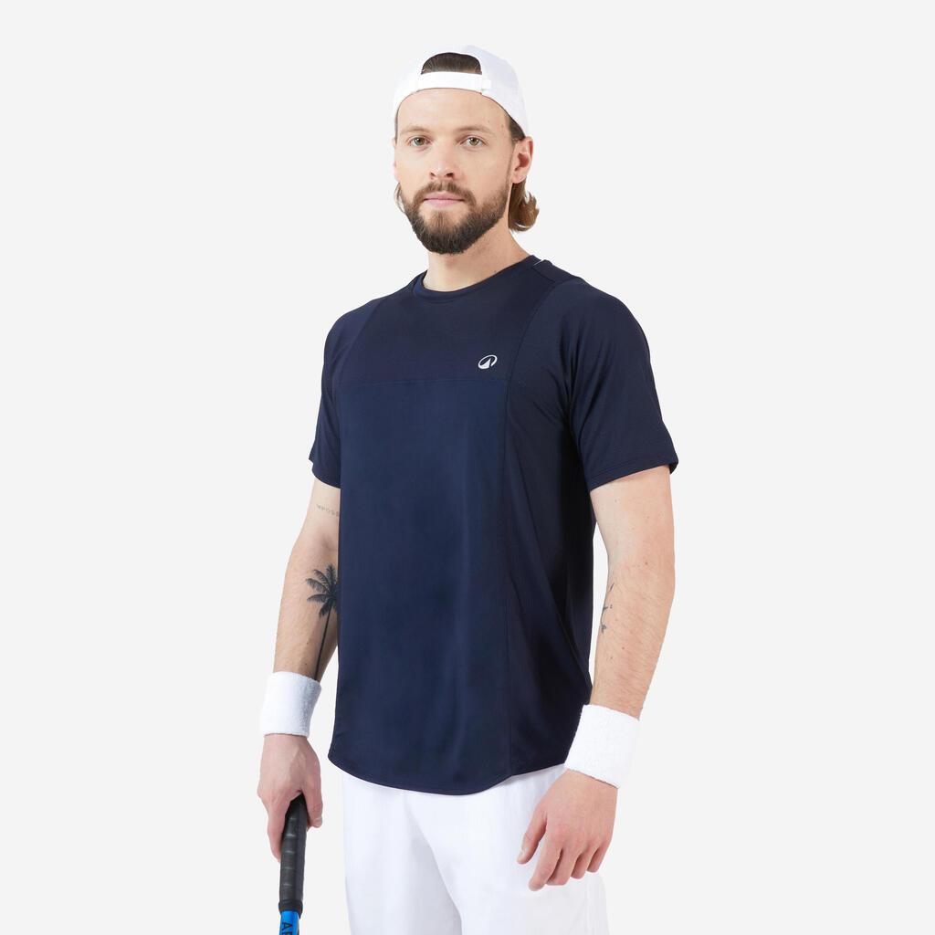 T-shirt tennis manches courtes homme - Artengo DRY marine Gaël Monfils