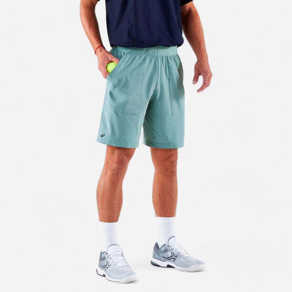 Short de tennis homme respirant - artengo dry vert de gris