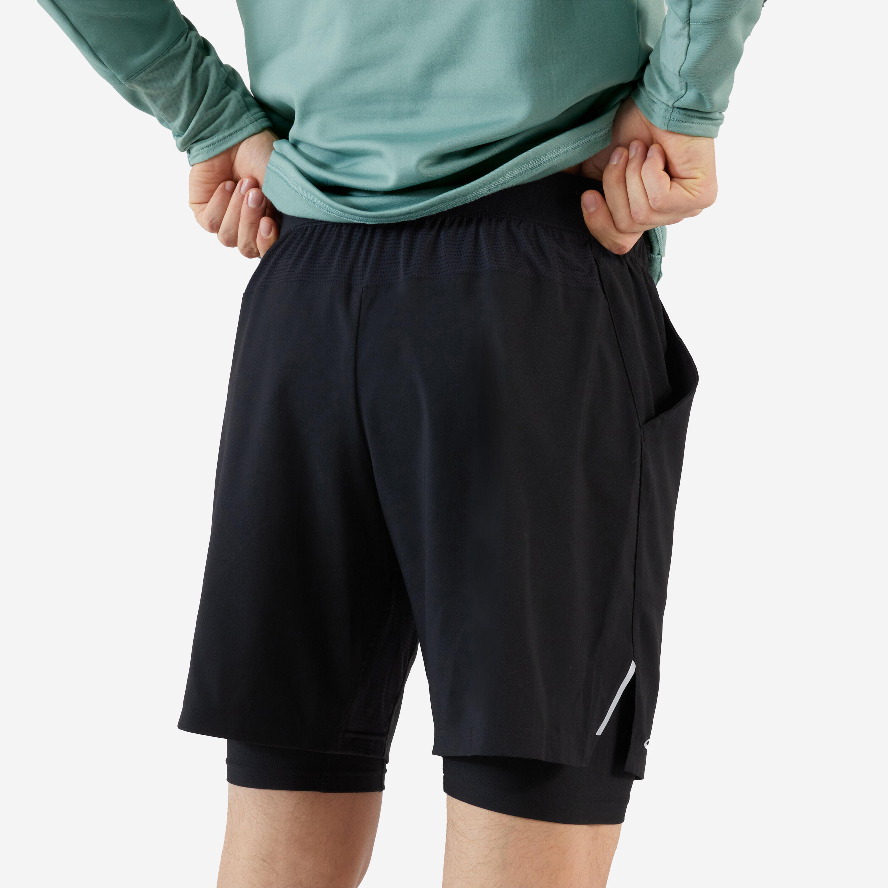 2-in-1-Tennis-Thermoshorts mit Innenhose für Herren, TSH Thermic, Schwarz 2/5