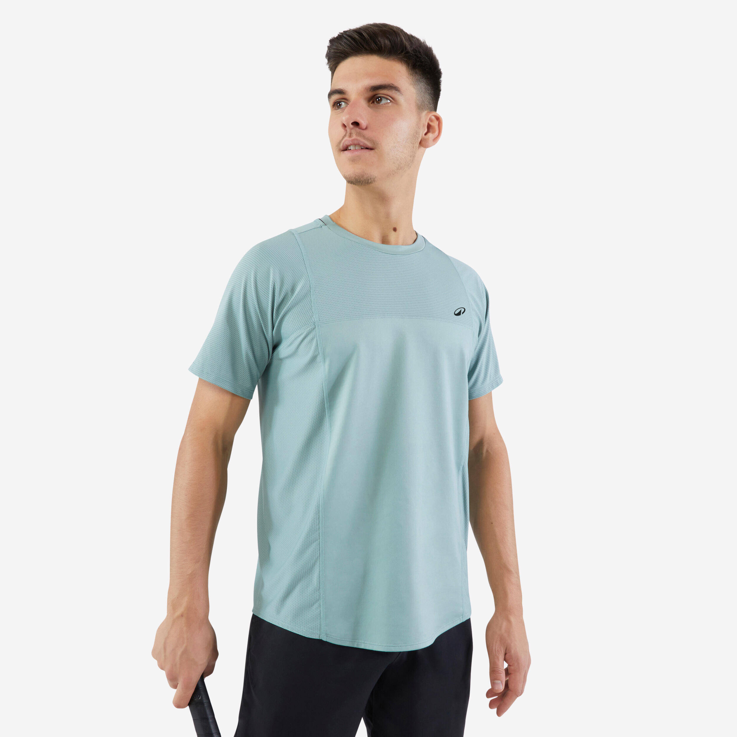 Men's Tennis T-Shirt Short Sleeved Quick Dry Lovat Green -  1