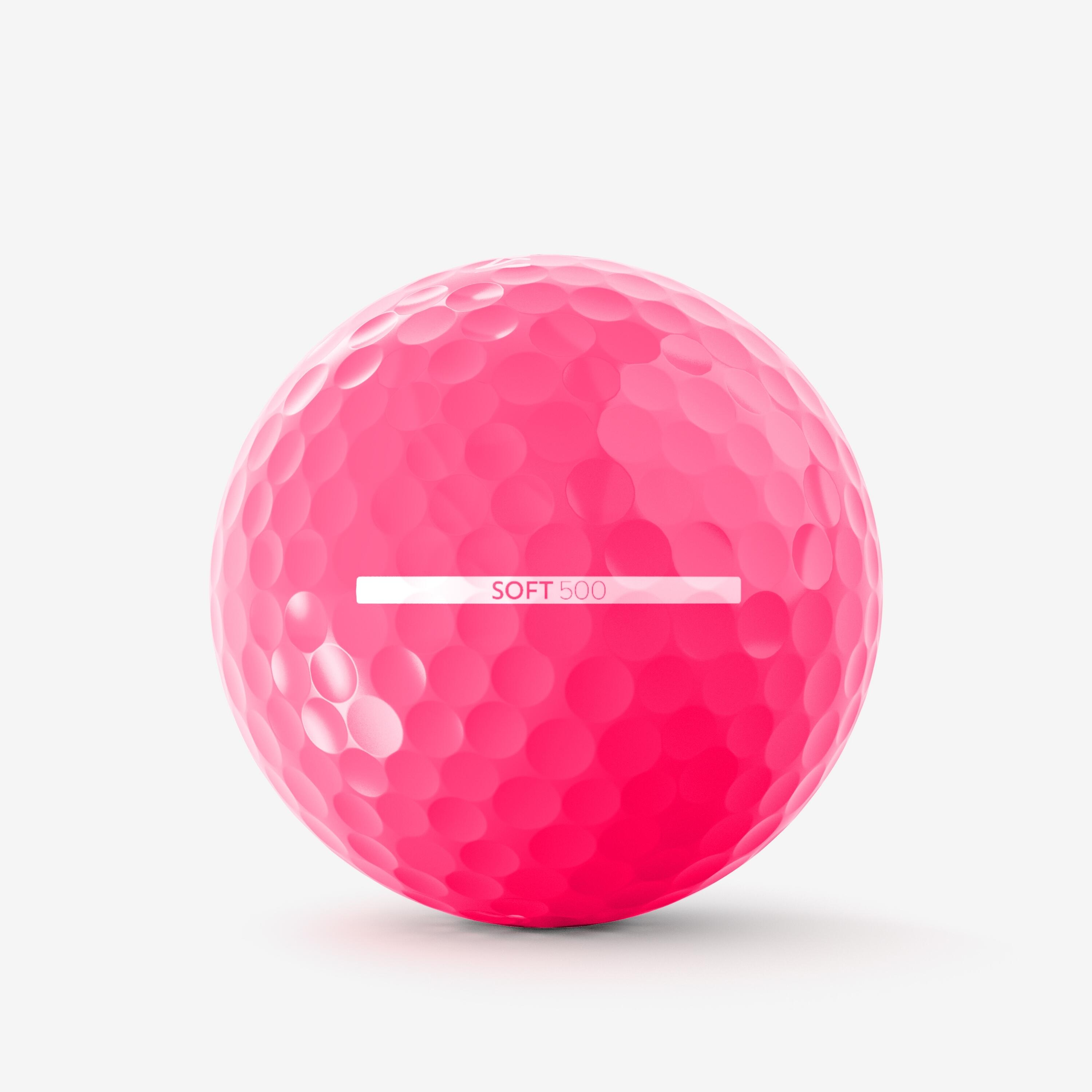 GOLF BALLS x12 - INESIS SOFT 500 PINK 3/4