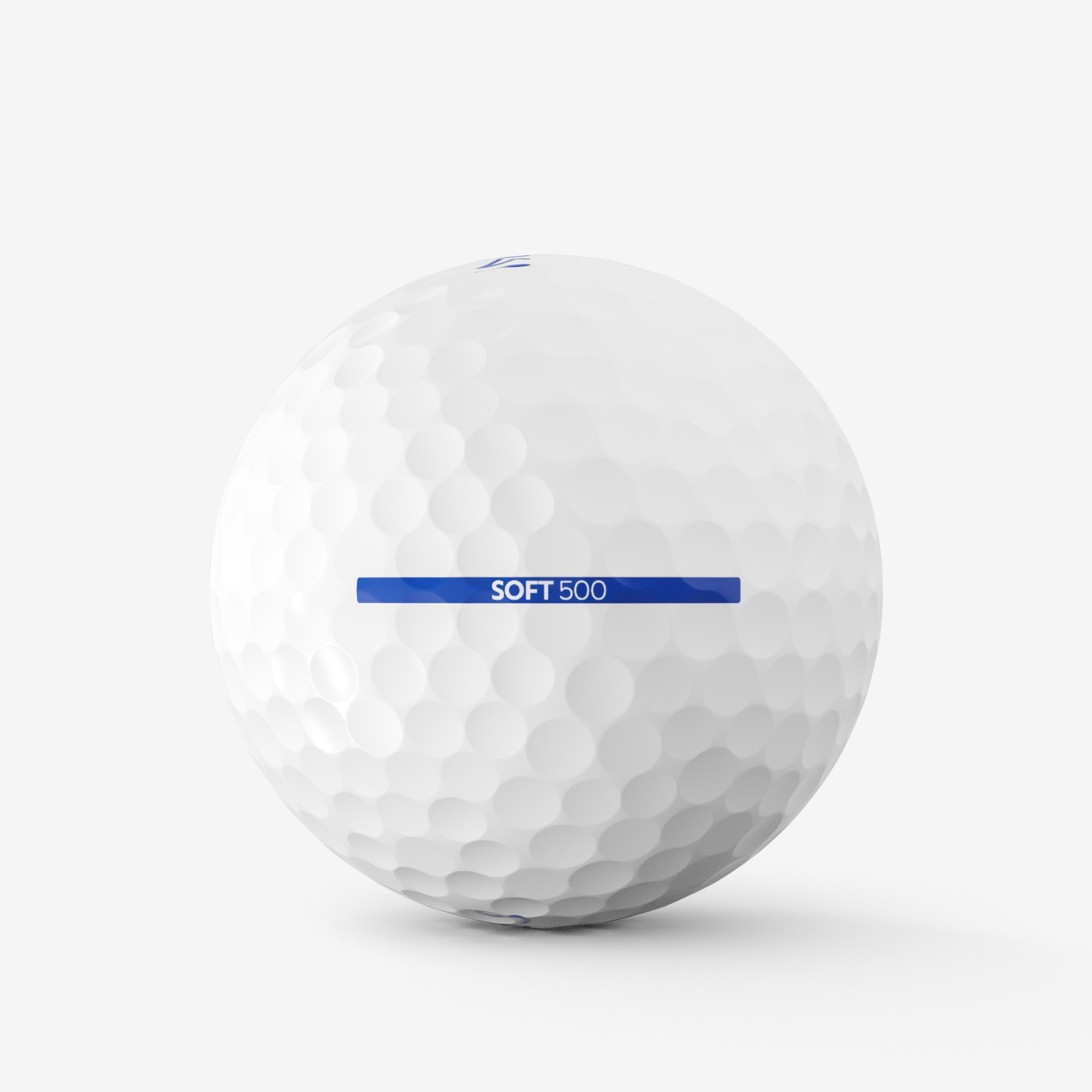 GOLF BALLSx12 - INESIS SOFT 500 WHITE 3/5