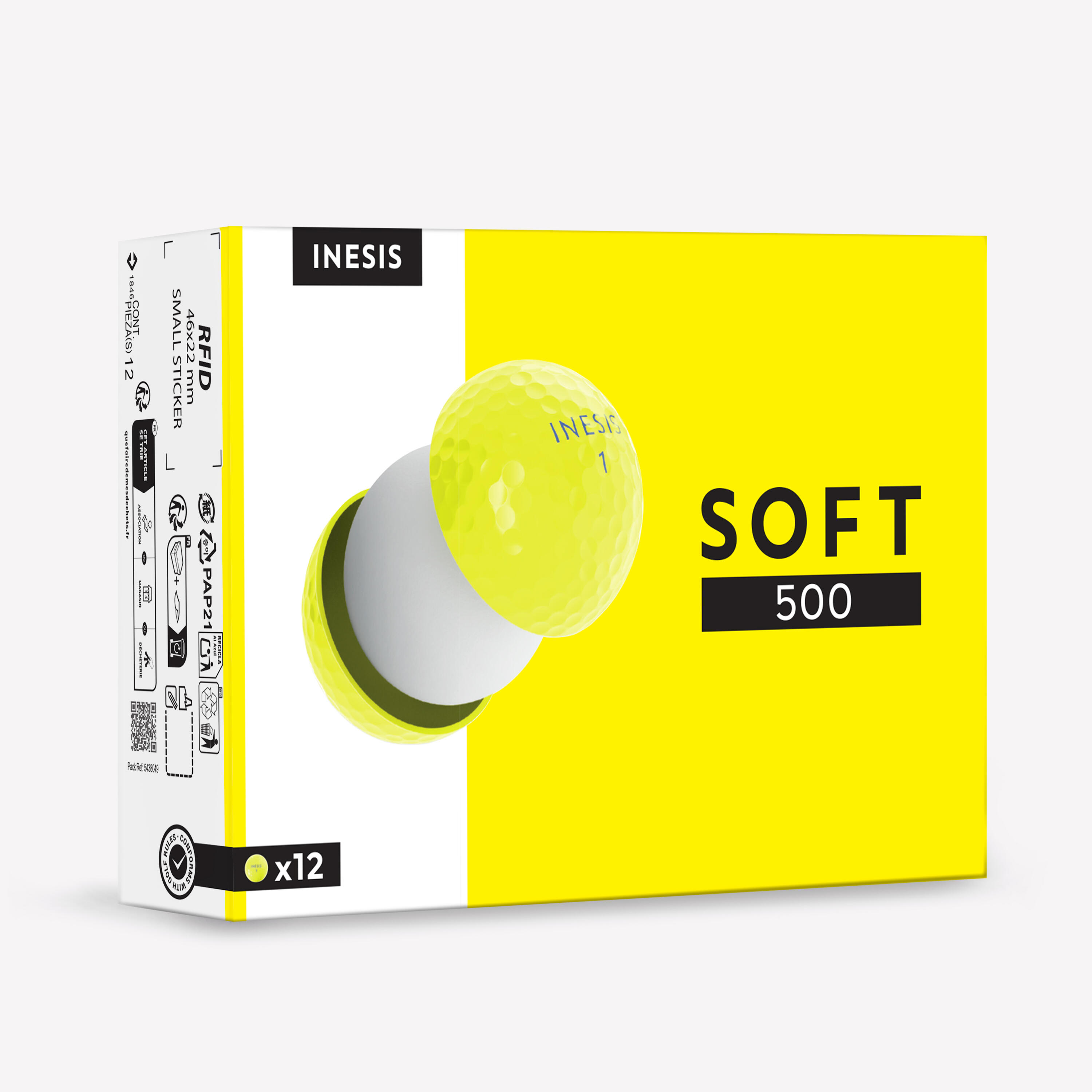 Soft 500 Golf Ball x12 - Yellow