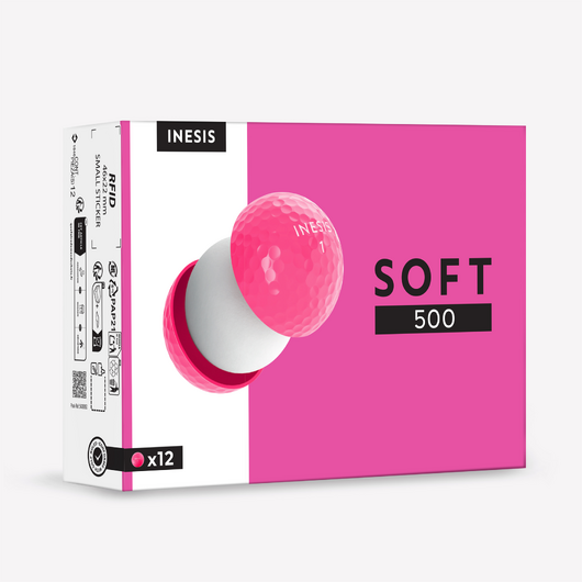 Balles golf x12 - INESIS Soft 500 rose