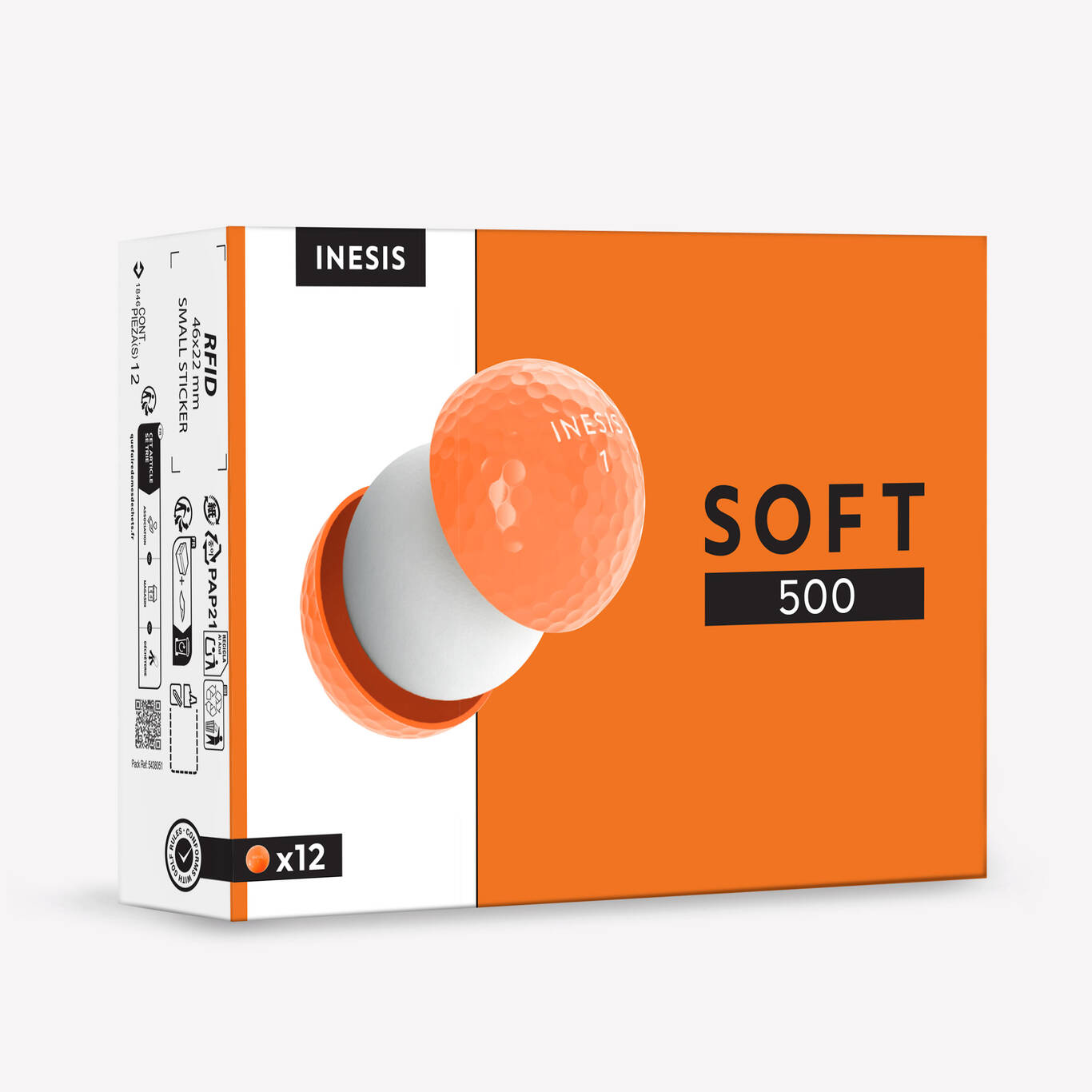 GOLF BALLS x12 - INESIS SOFT 500 ORANGE GOLF BALLS x12 - INESIS SOFT 500 ORANGE