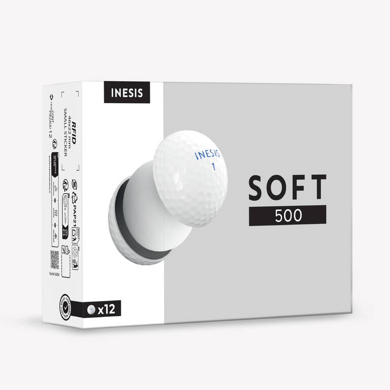 GOLF BALLSx12 - INESIS SOFT 500 WHITE