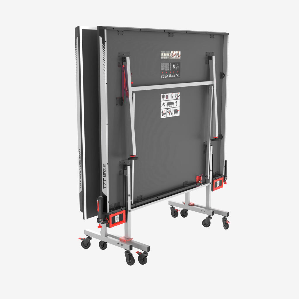Table de tennis de table intérieure compacte avec filet innovant, TTT 130.2 Noir