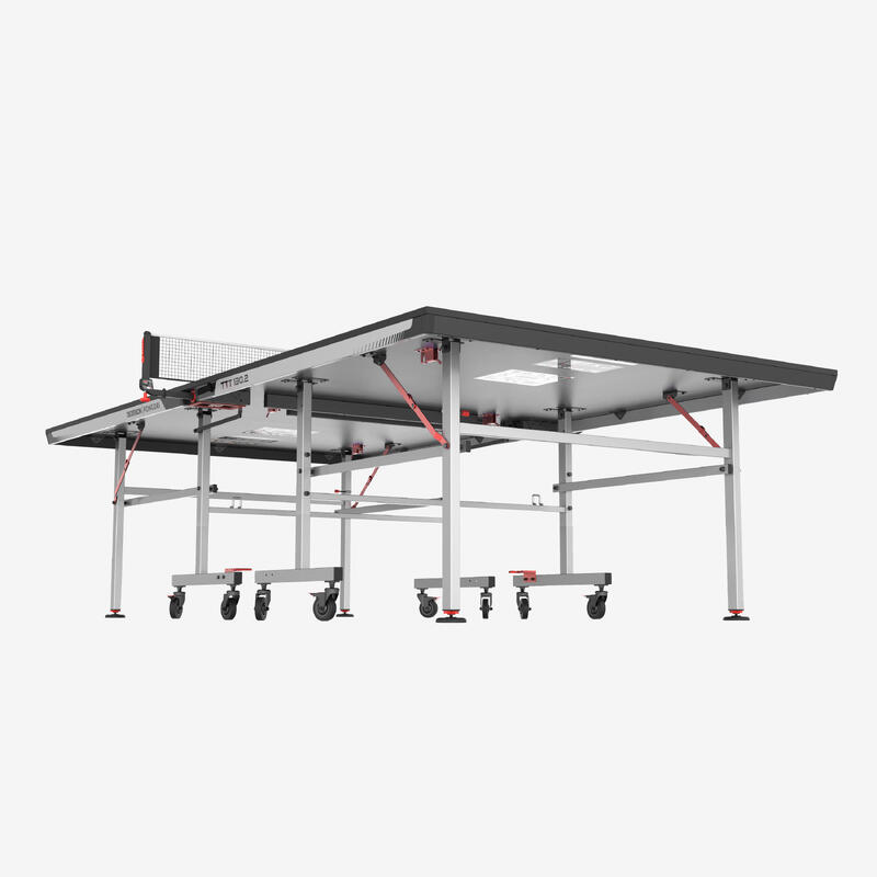 Masă de tenis masă pentru interior compactă cu filet inovator, TTT 130.2 Negru