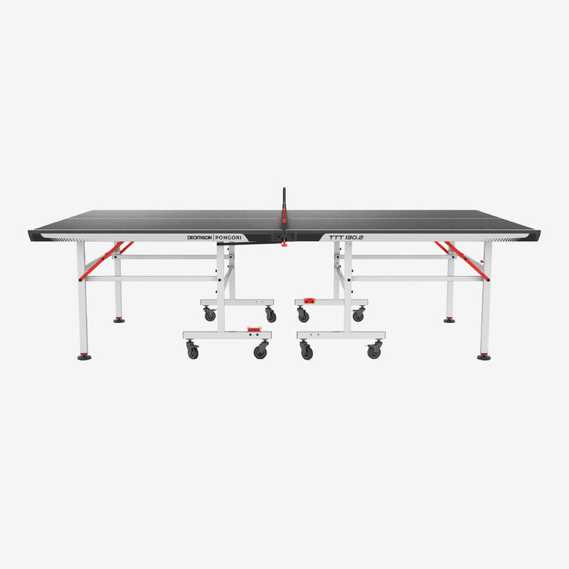 Masă de tenis masă pentru interior compactă cu filet inovator, TTT 130.2 Negru
