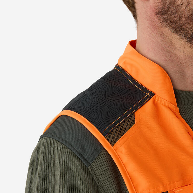Gilet chasse respirant homme 520 orange fluo