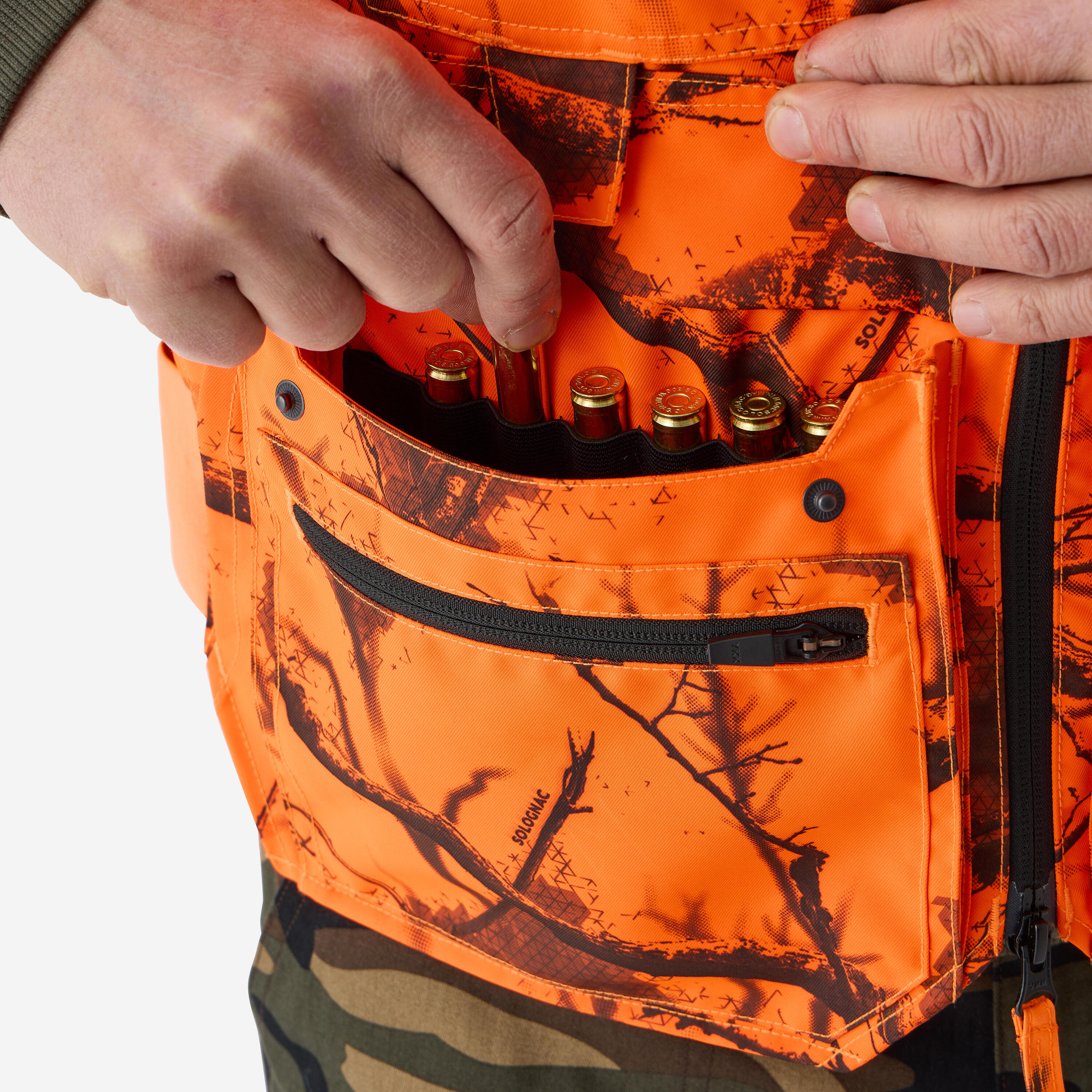 Jagdweste Camo Neon mit 12 Taschen 500 Treemetic 8/18