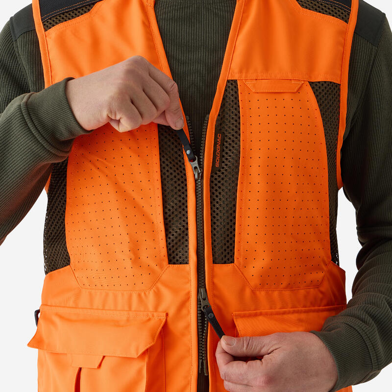 Gilet chasse respirant homme 520 orange fluo