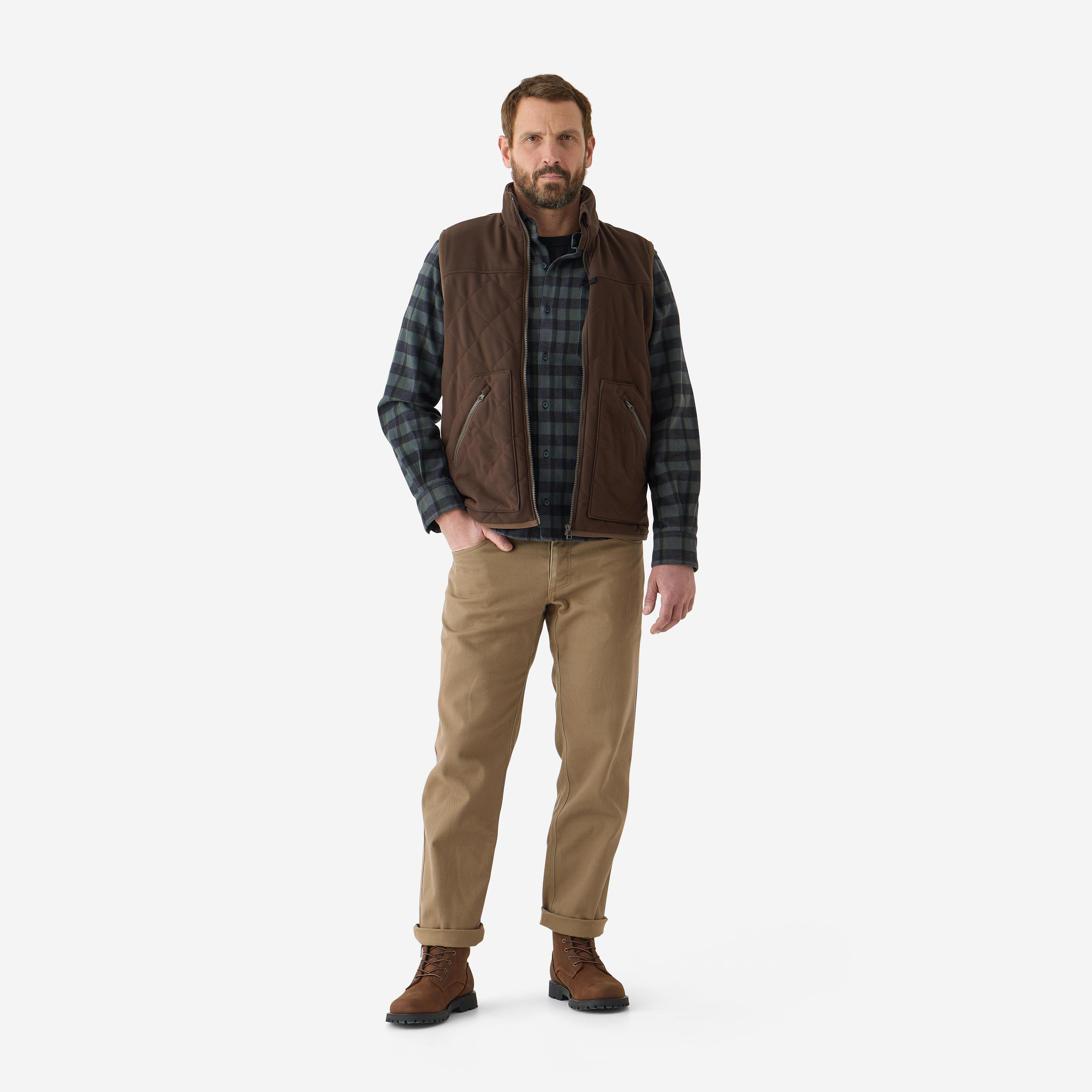 Men’s Silent Quilted Hunting Vest - SOLOGNAC